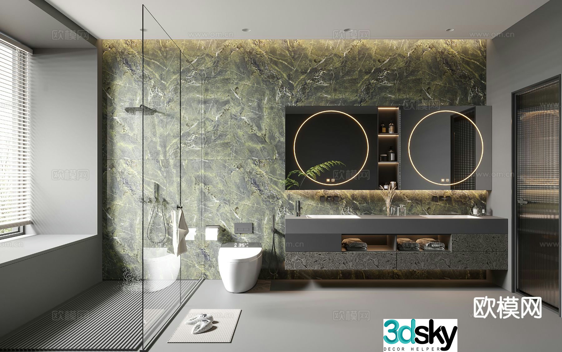 Modern bathroom bathroom 3d model