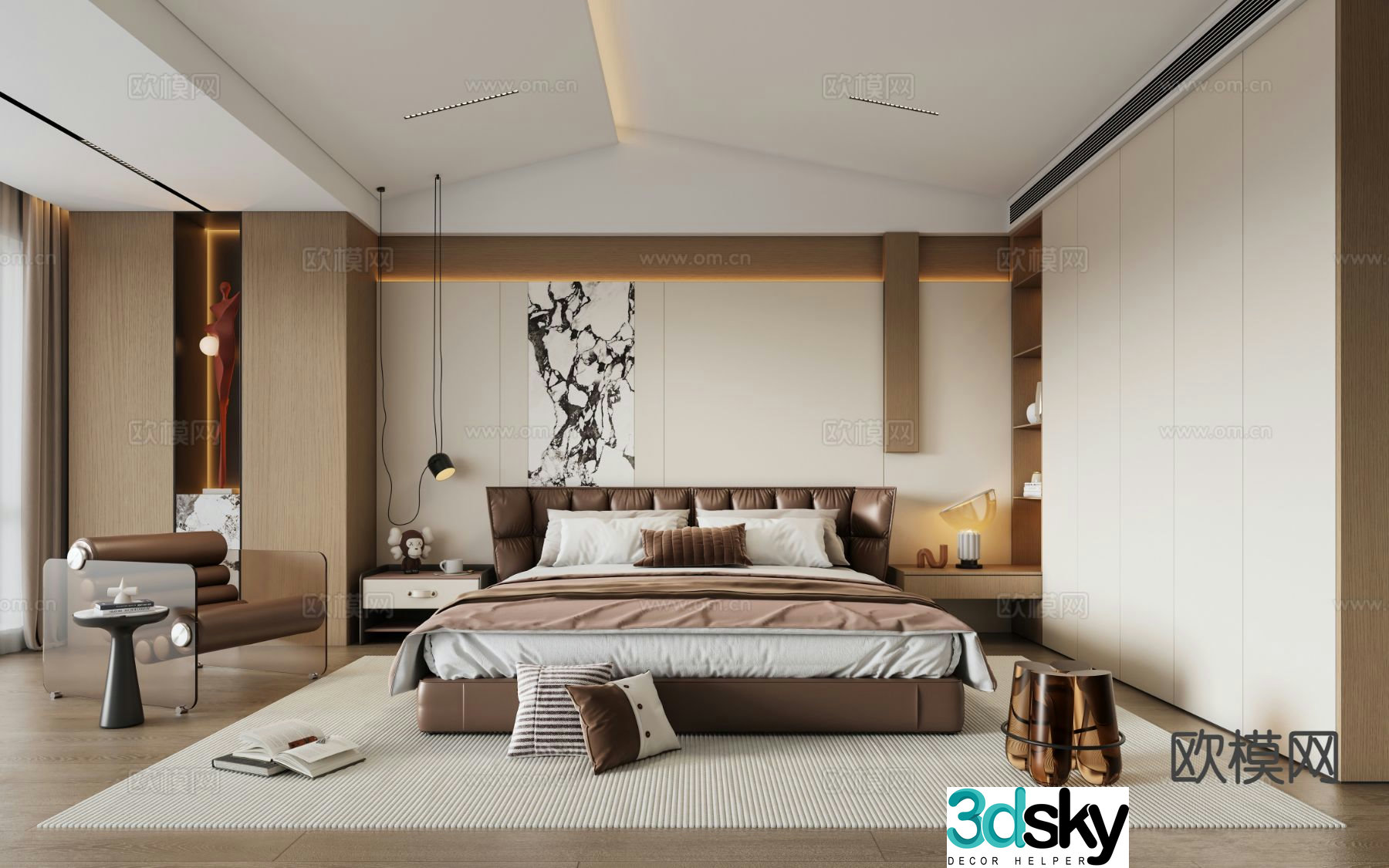 Italian style bedroom master bedroom 3d model