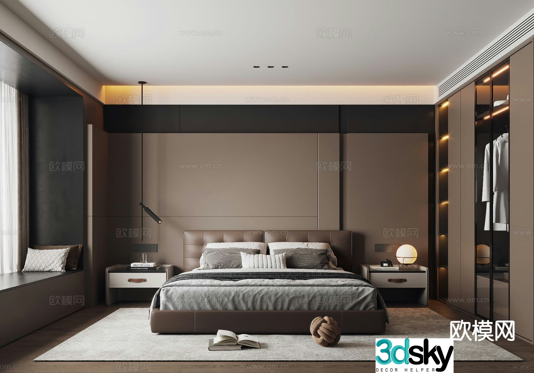 Italian style bedroom master bedroom 3d model