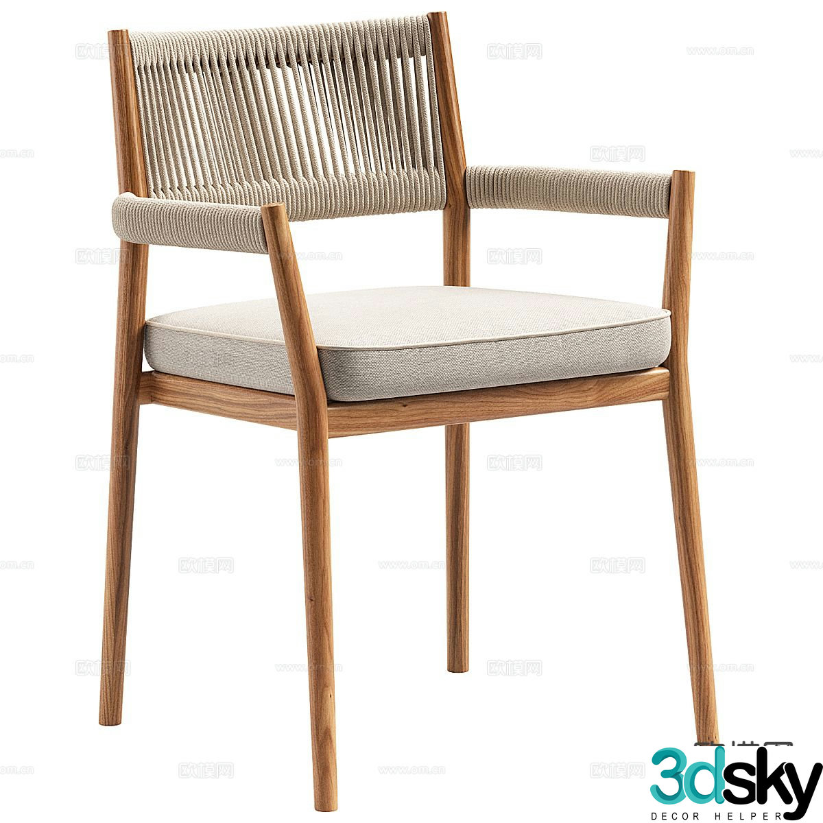 Nordic chair dining chair 3d model