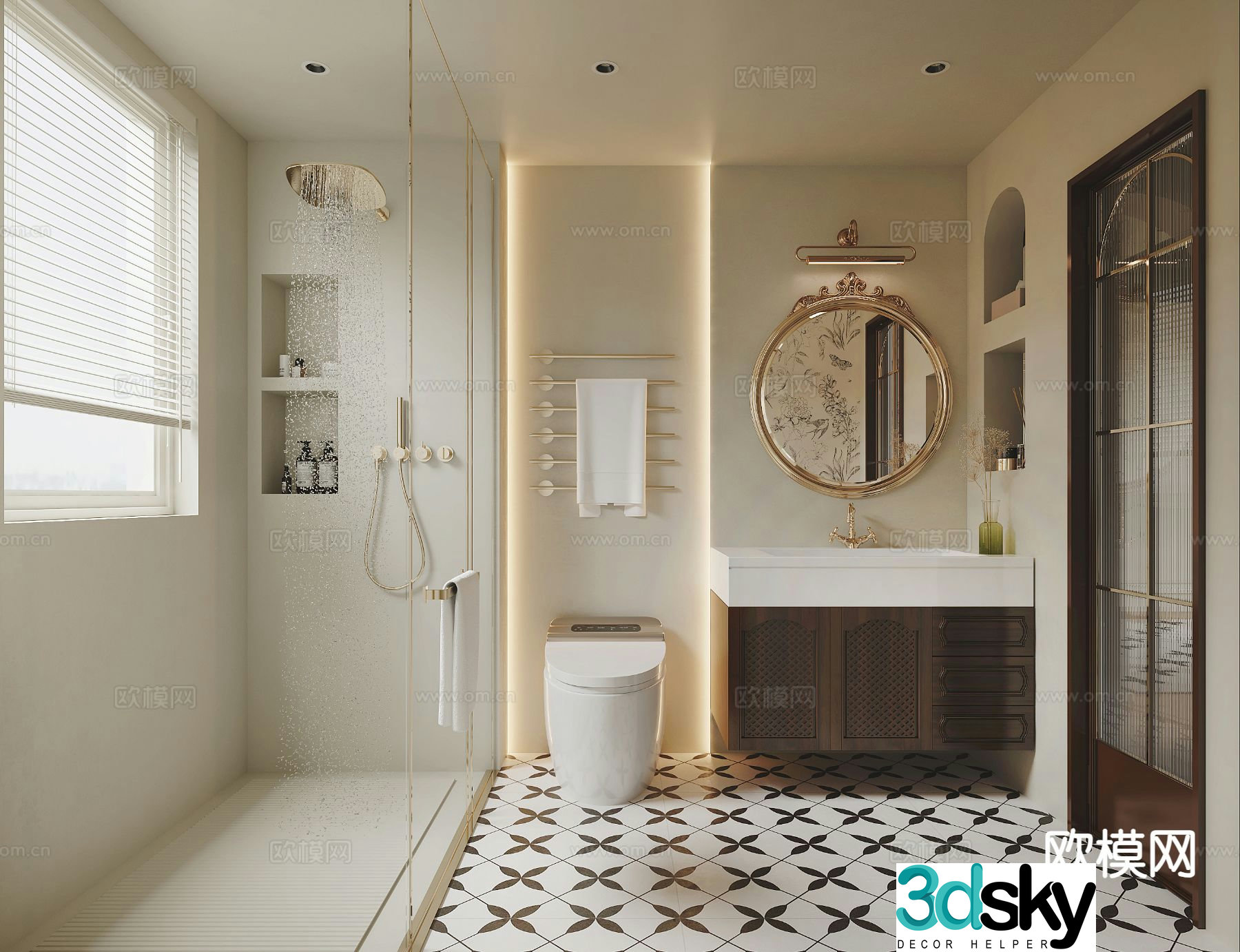 French bathroom bathroom 3d model