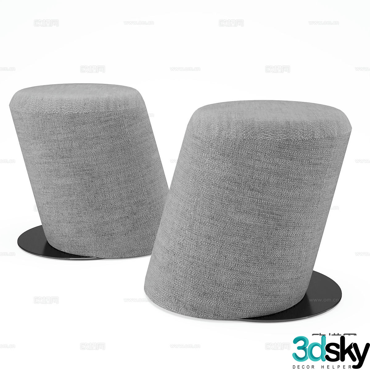 Modern stool sofa stool round stool 3d model