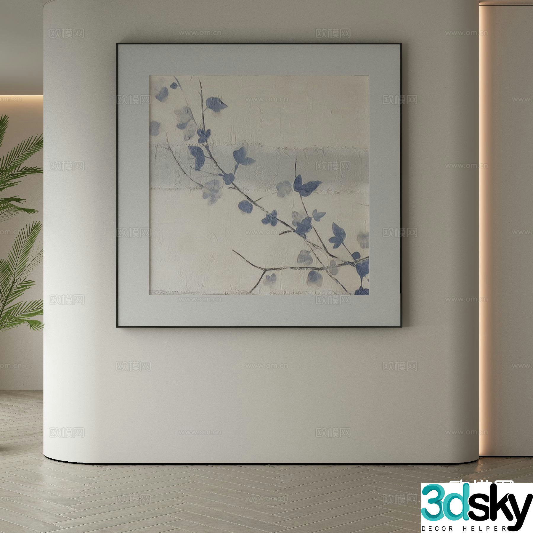 Modern art painting texture painting decorative painting 3d model