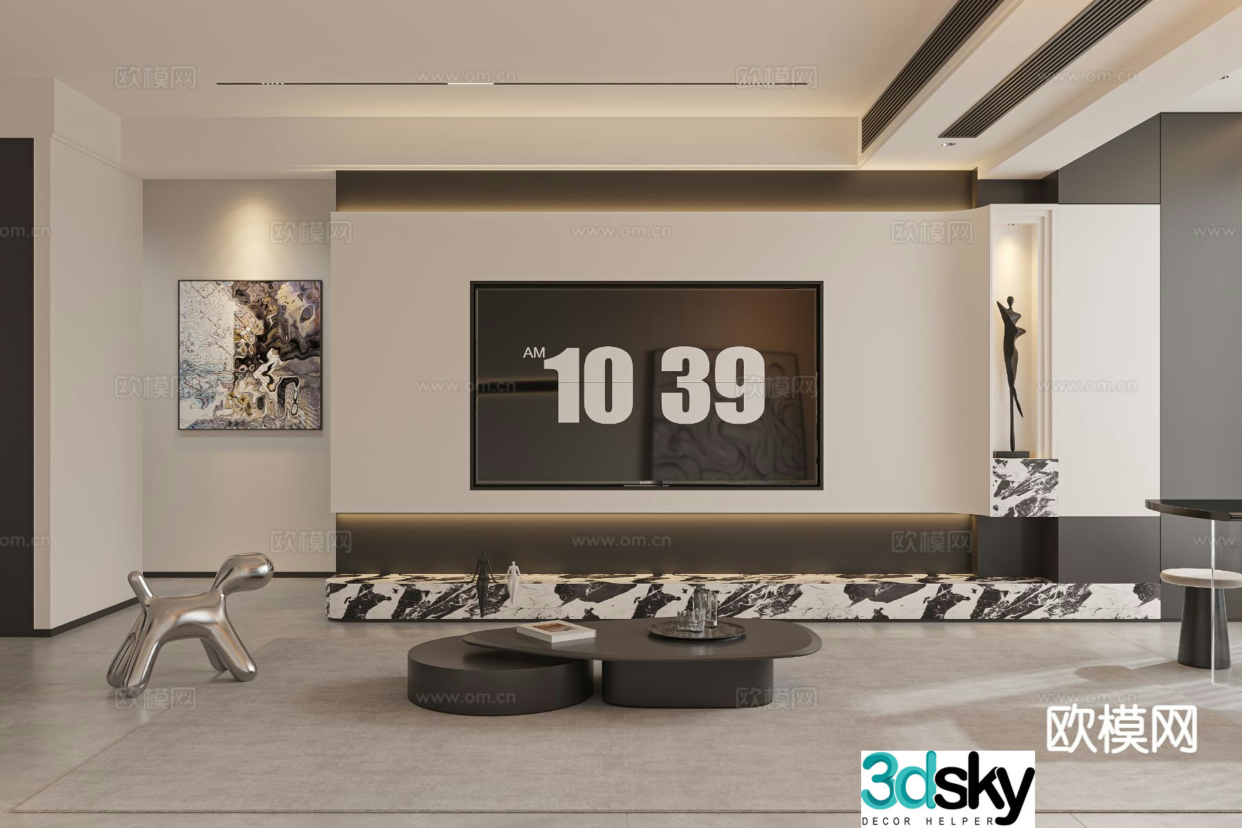 Modern guest restaurant 3d model