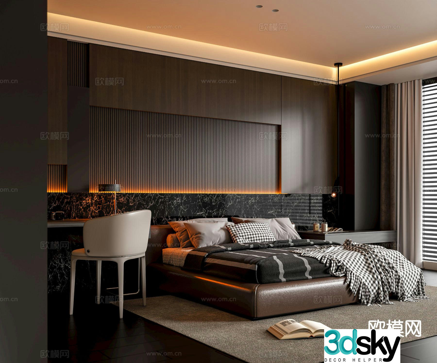 Italian style bedroom master bedroom 3d model