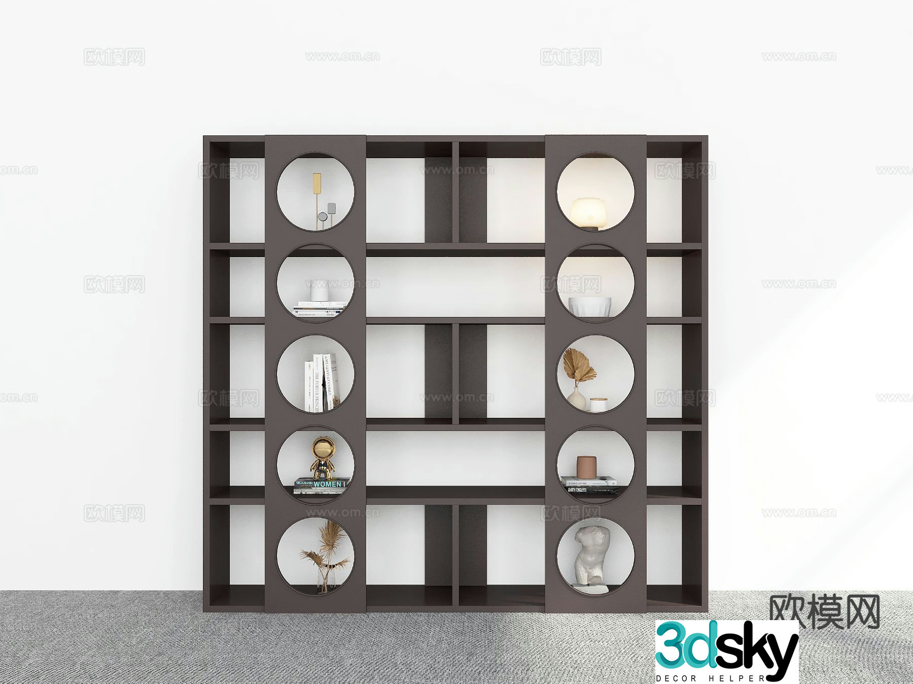 Modern bookcase bookshelf 3d model