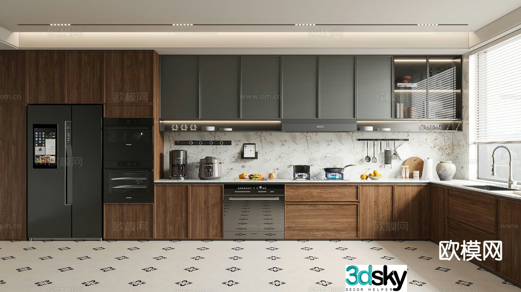 French retro kitchen 3d model