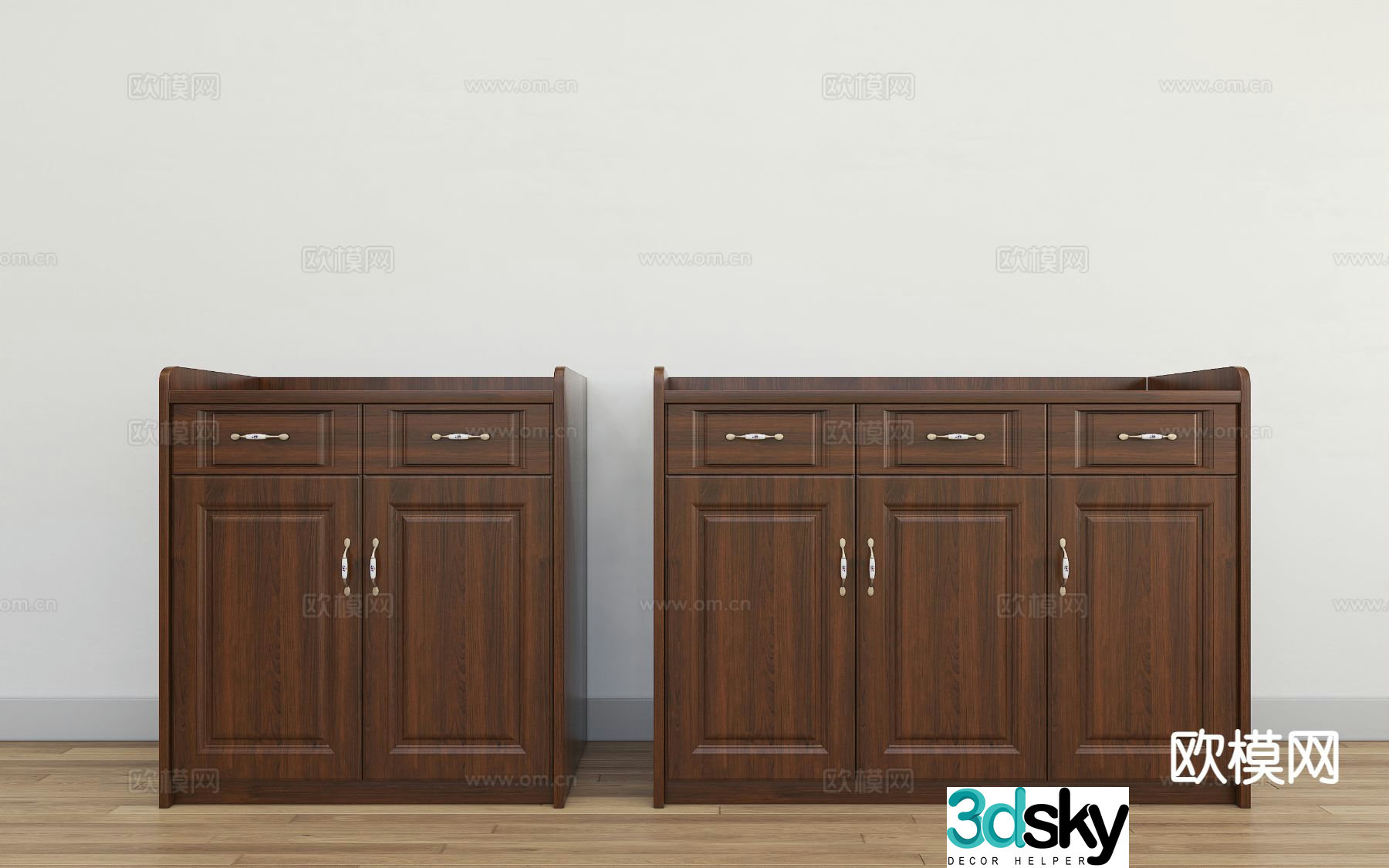 Simple tea cabinet sideboard 3d model