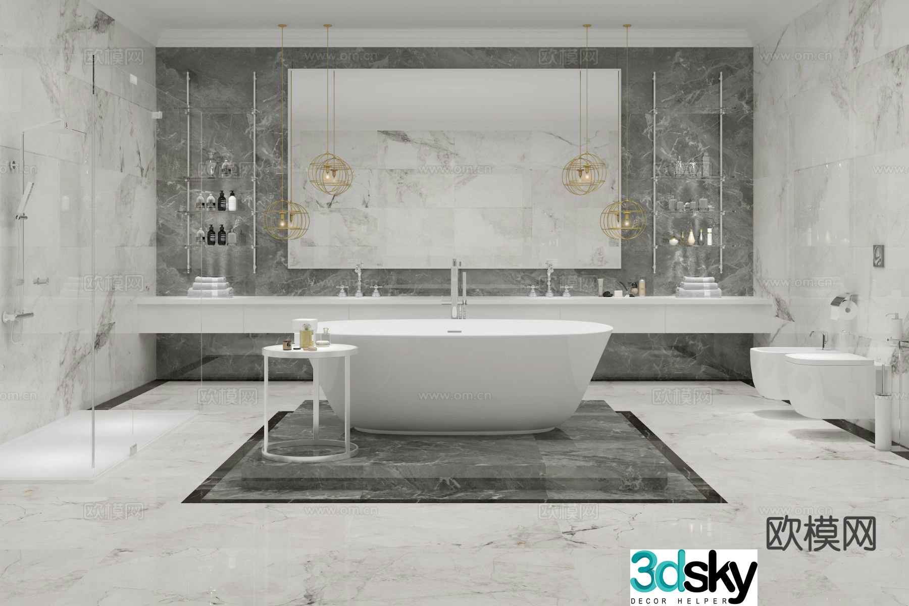 Modern bathroom bathroom 3d model