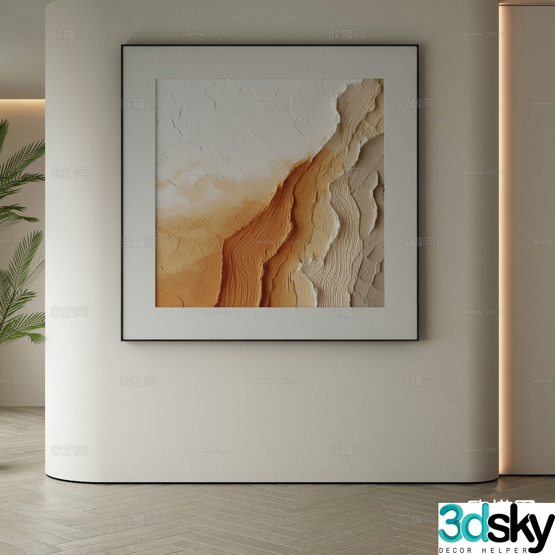 Modern art painting texture painting decorative painting 3d model