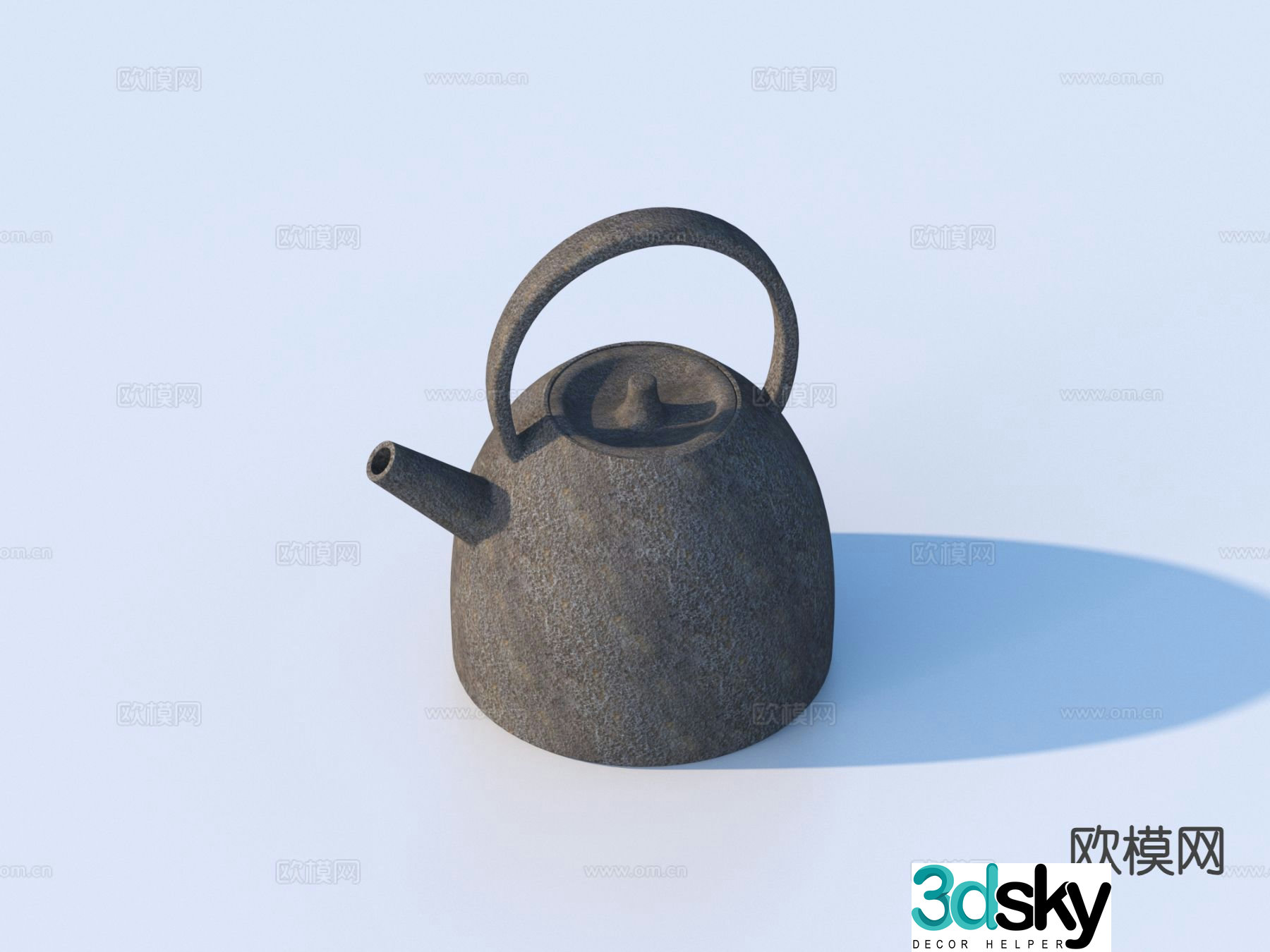 kettle iron kettle teapot tea set 3d model