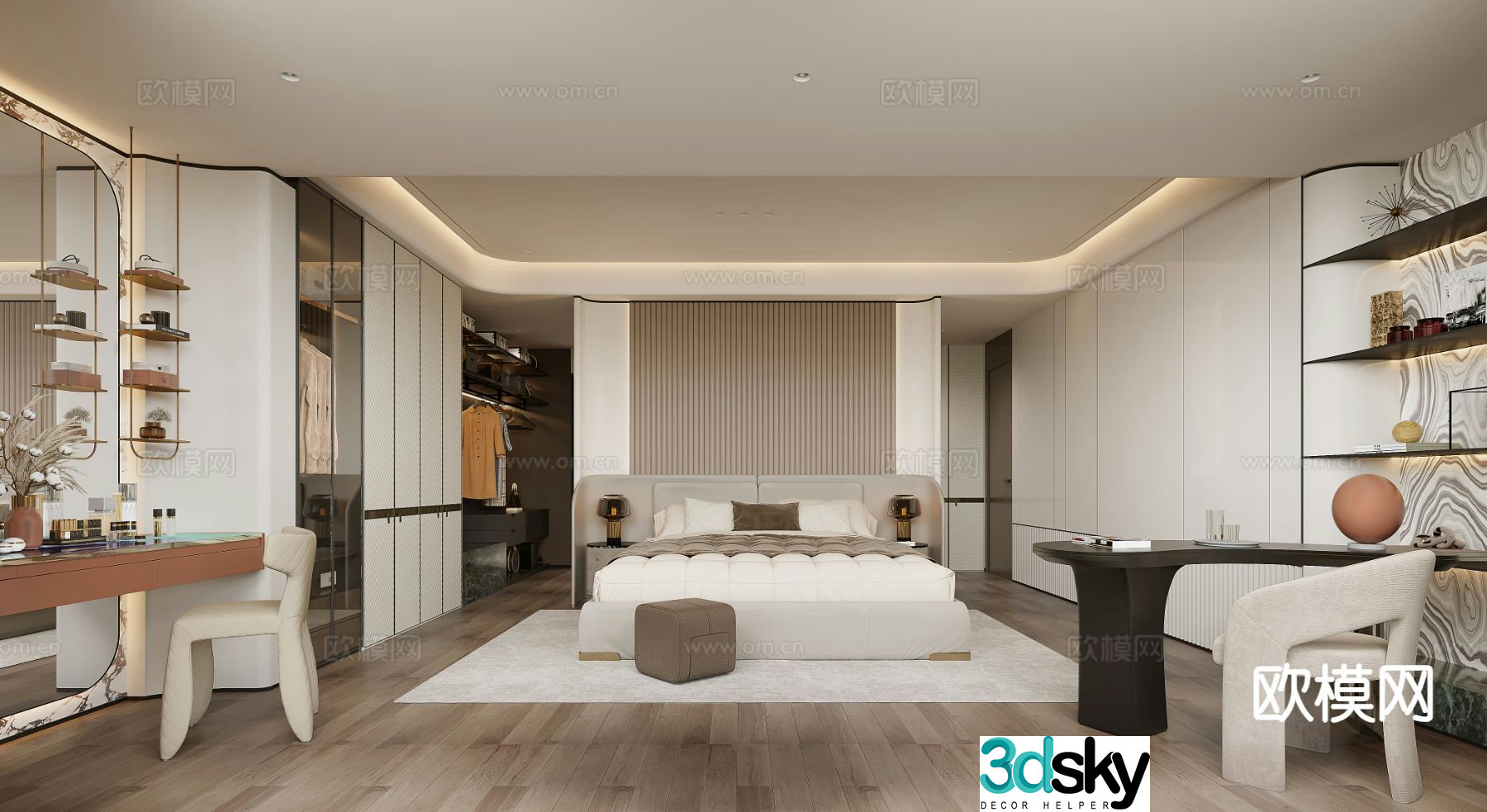 Modern bedroom master bedroom 3d model