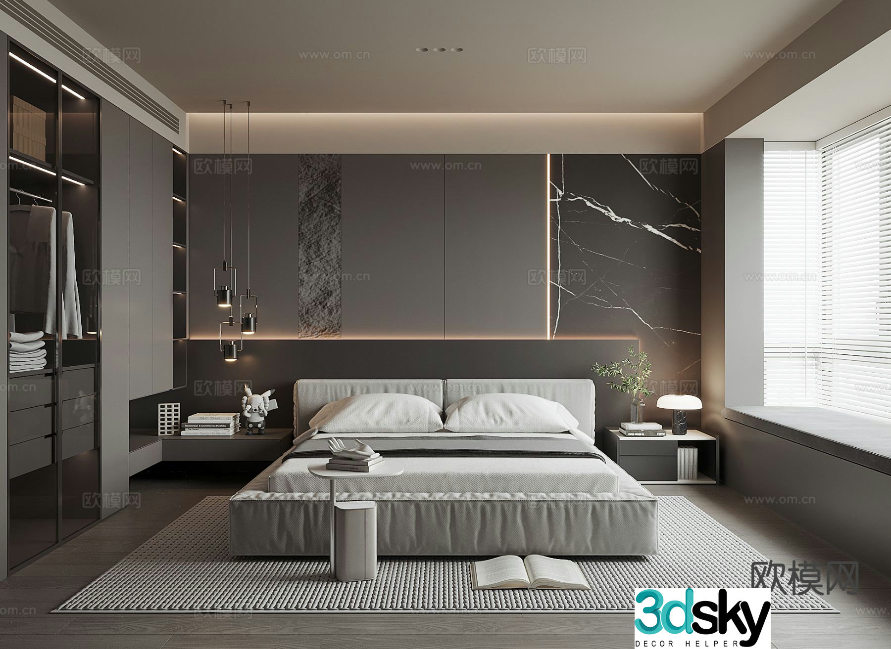 Italian style bedroom master bedroom 3d model