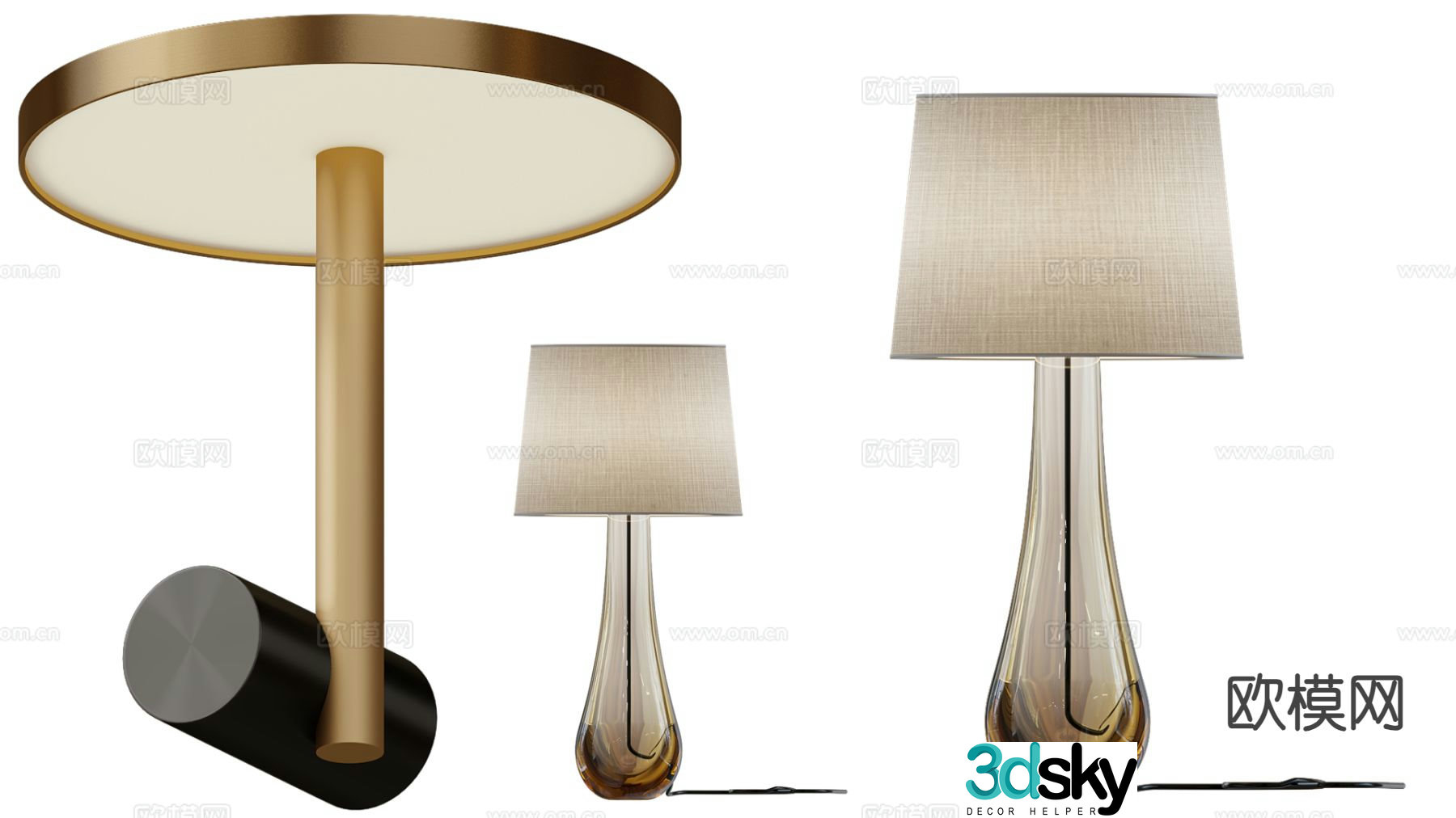 European desk lamp creative desk lamp 3d model