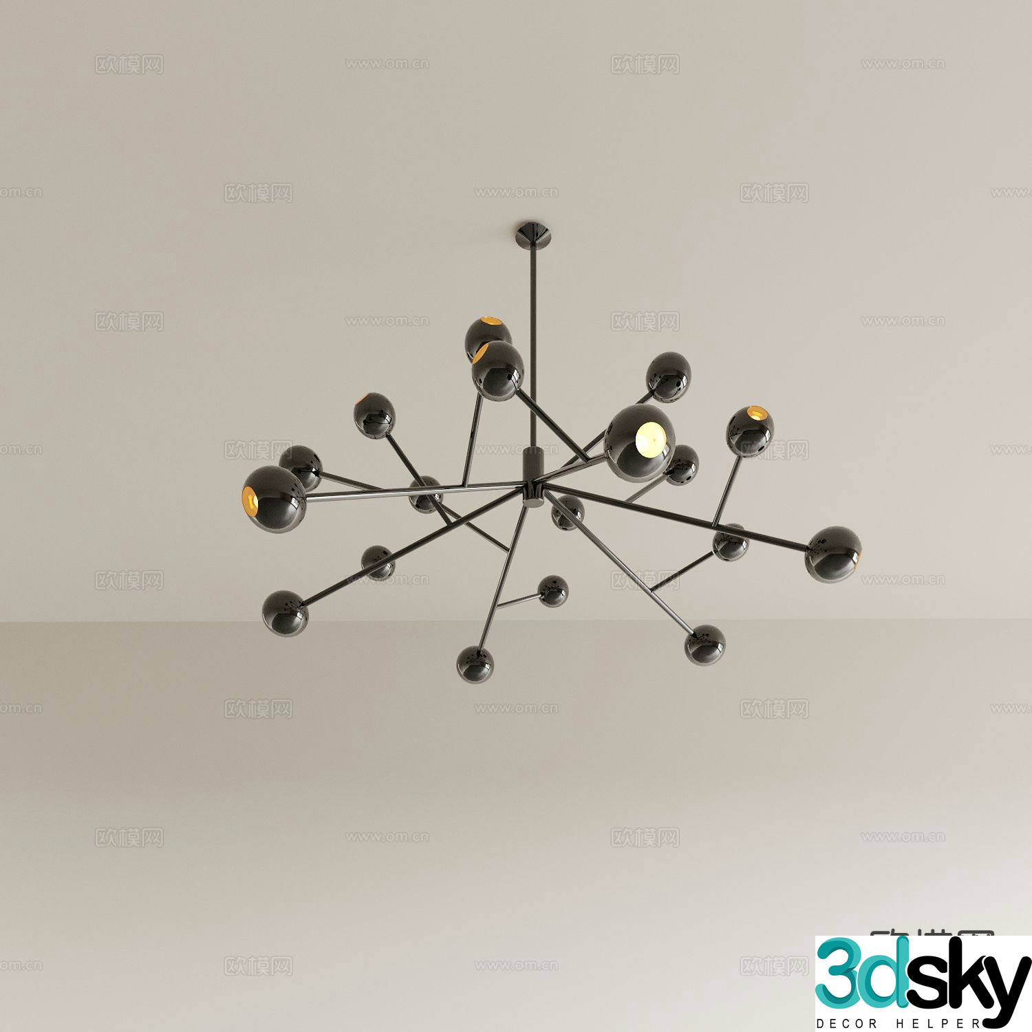 French chandelier dining room chandelier 3d model