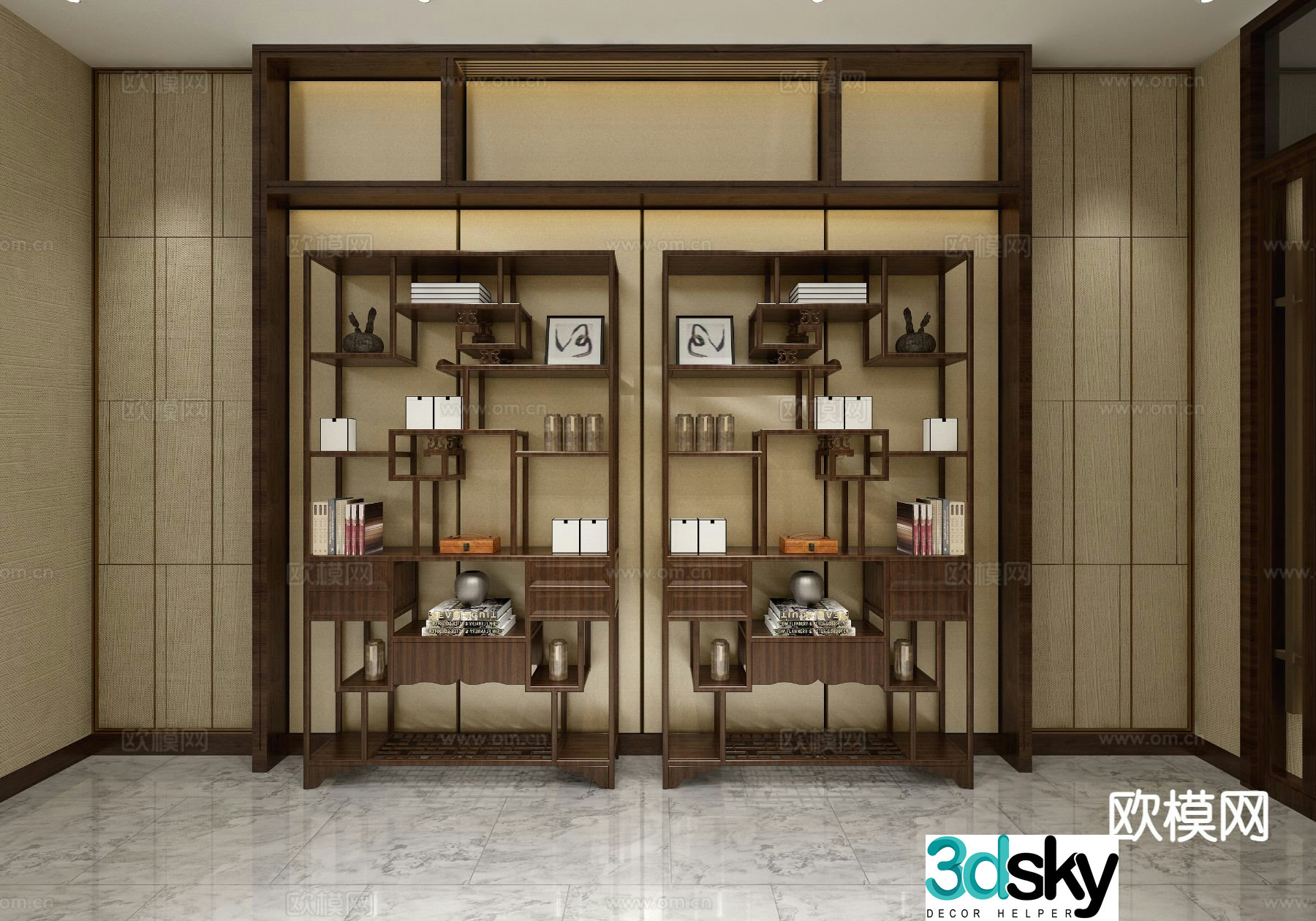 Chinese style Bogu rack 3D model