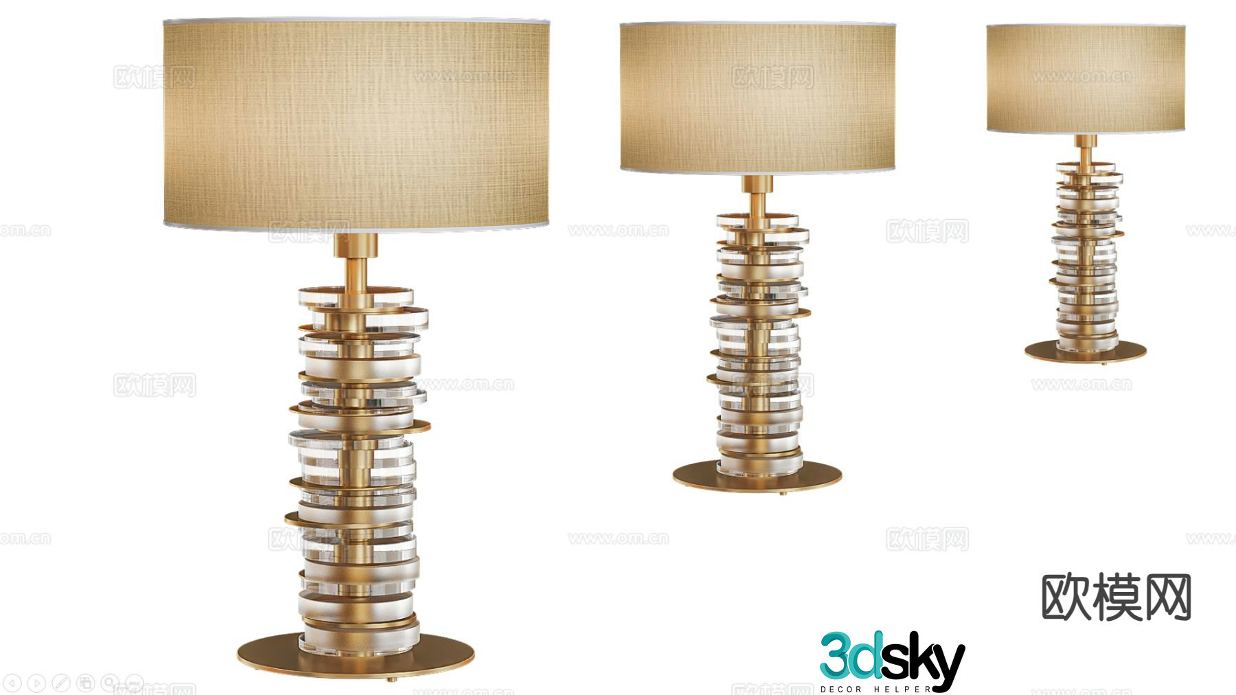 European desk lamp 3d model