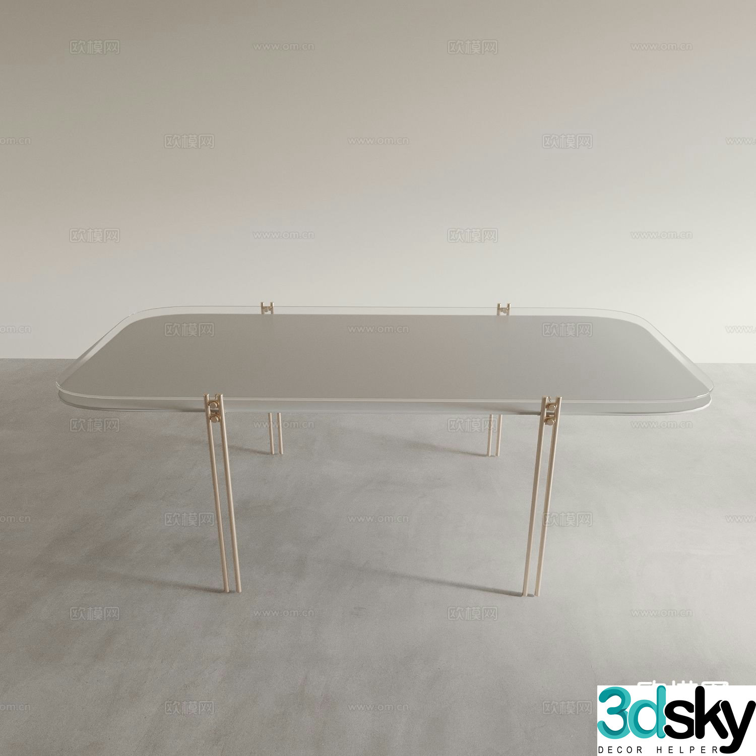 Simple dining table 3d model