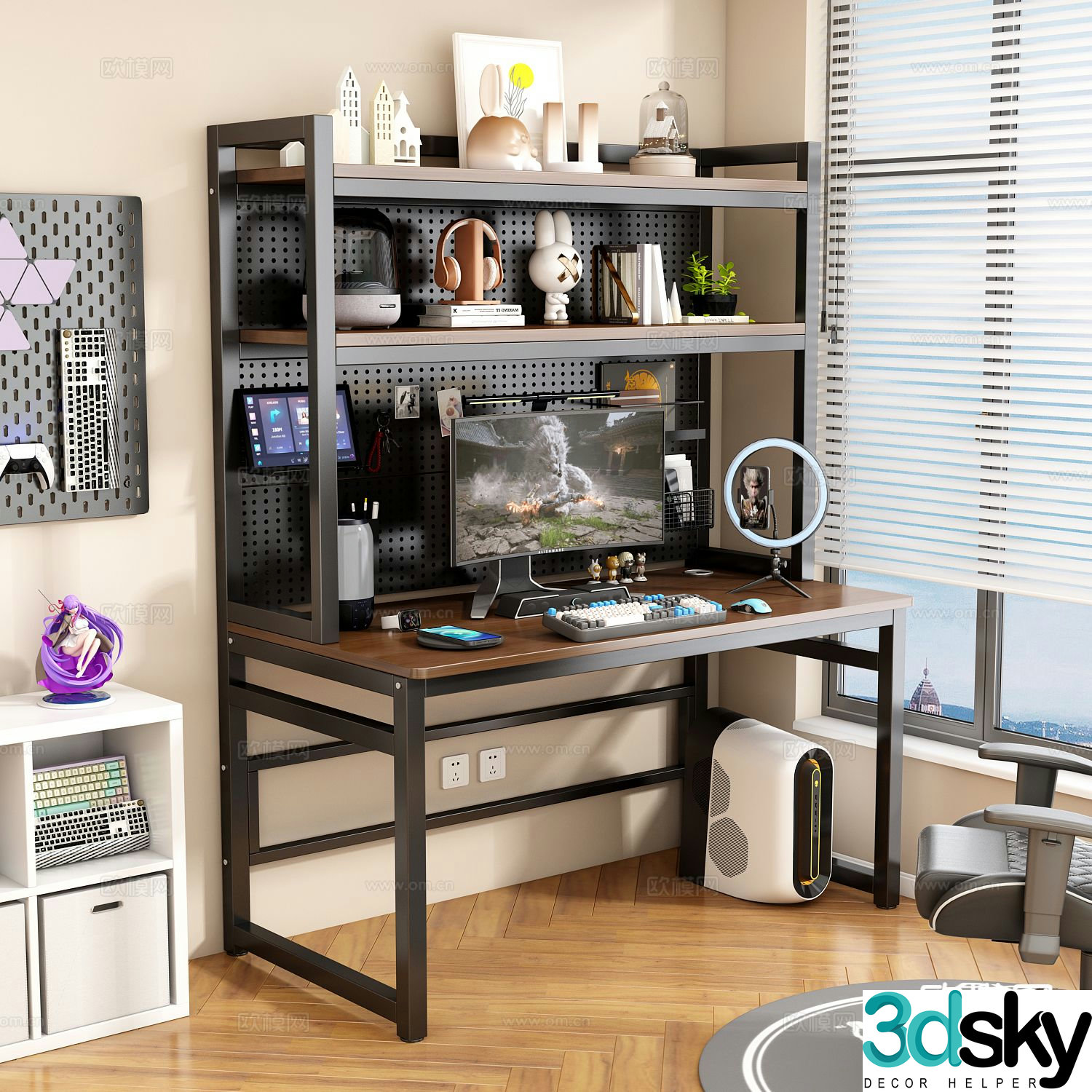 Modern computer desk desk 3d model