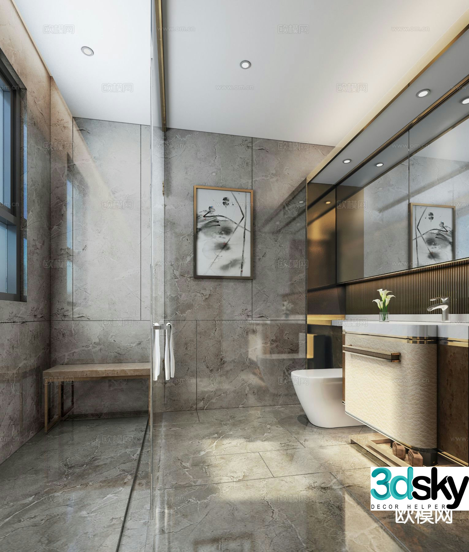 Modern bathroom bathroom 3d model