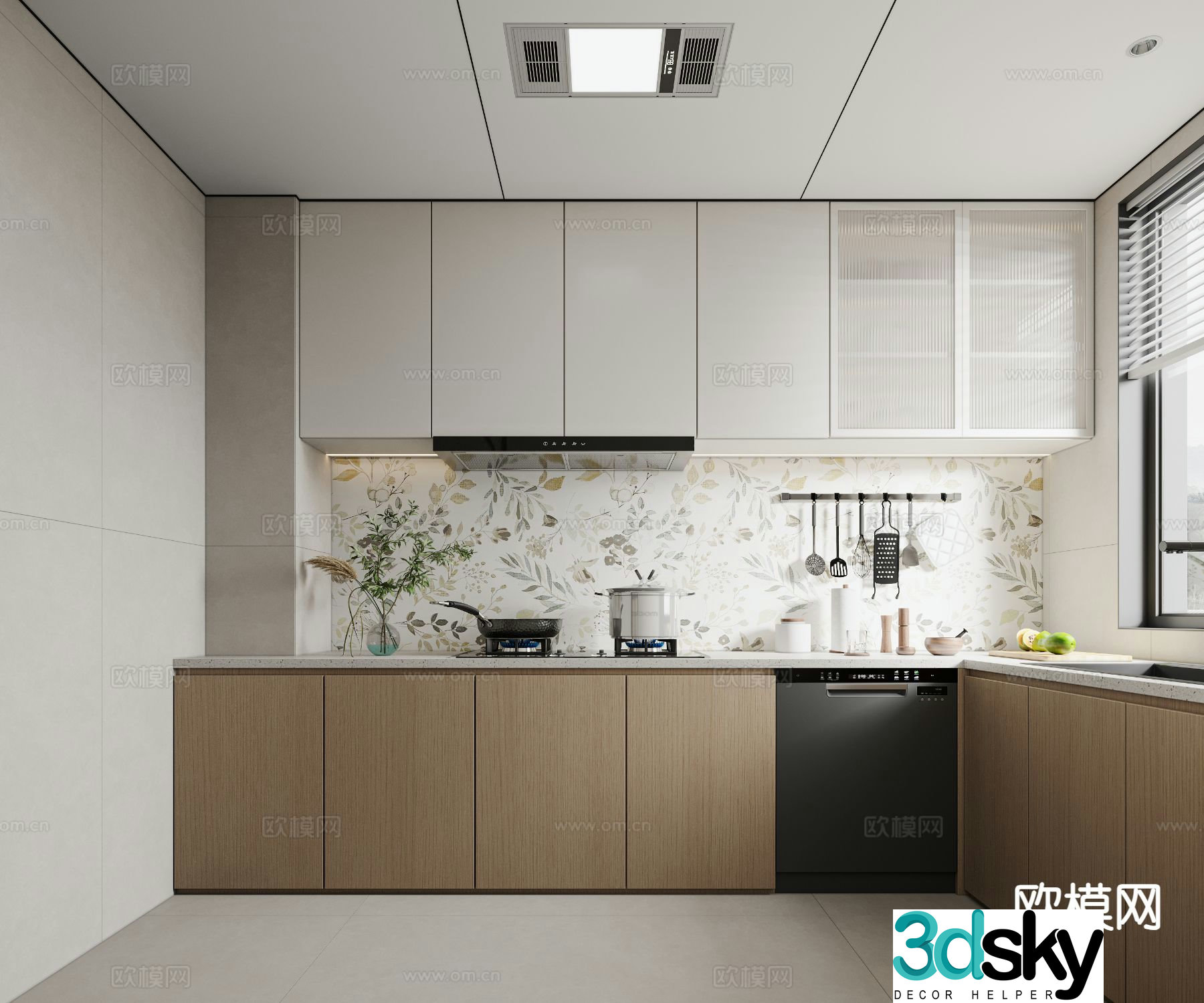 modern kitchen cabinet 3d model