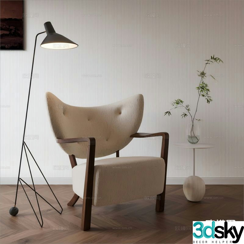 Tradition modern lounge chair 3d model