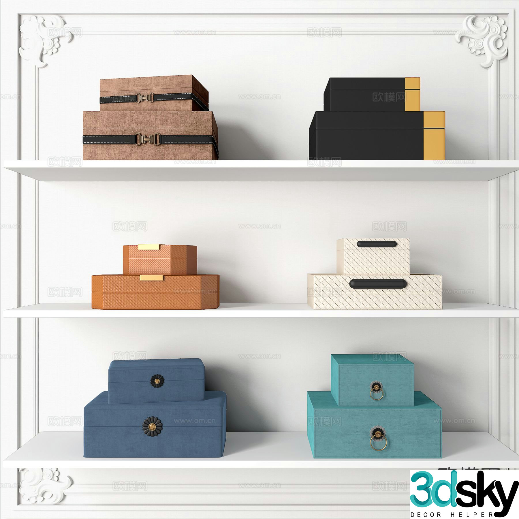 New Chinese style box jewelry box decorative box 3d model