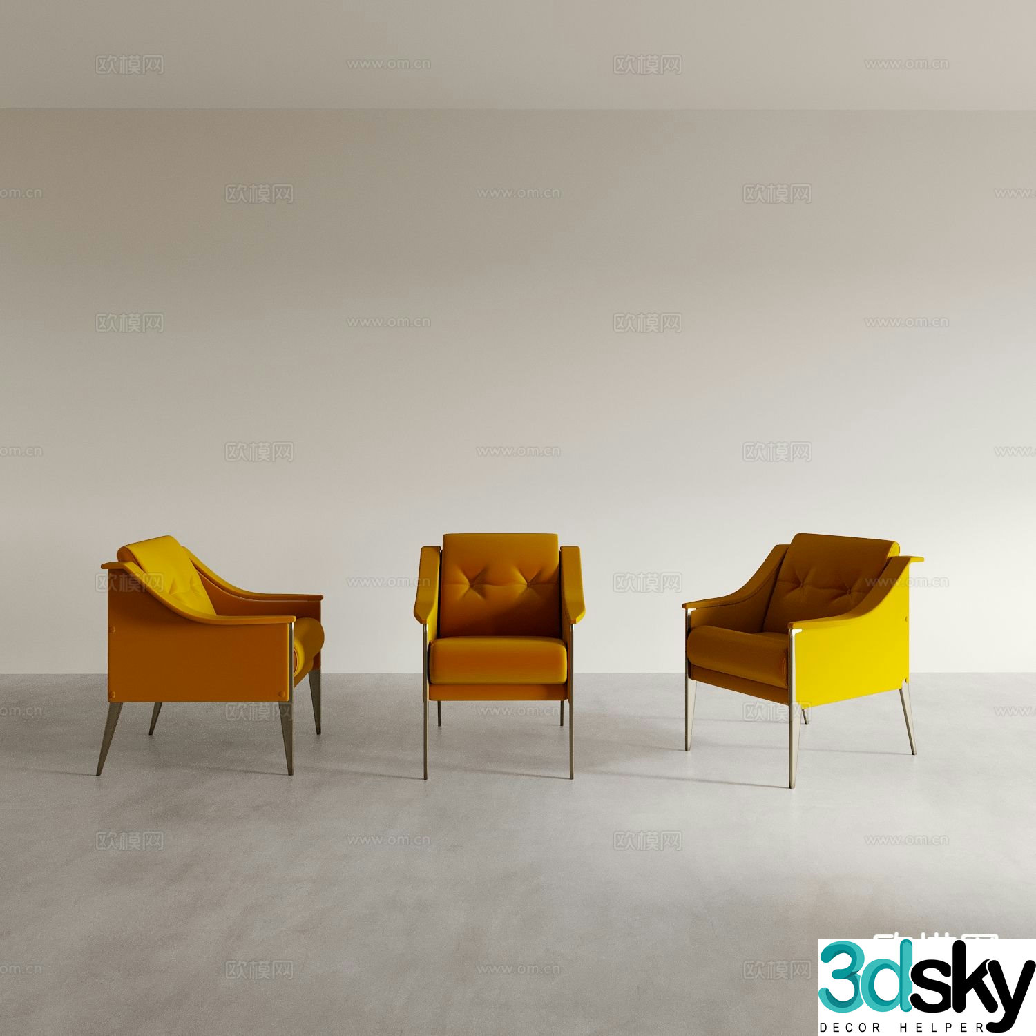 Simple single sofa 3d model