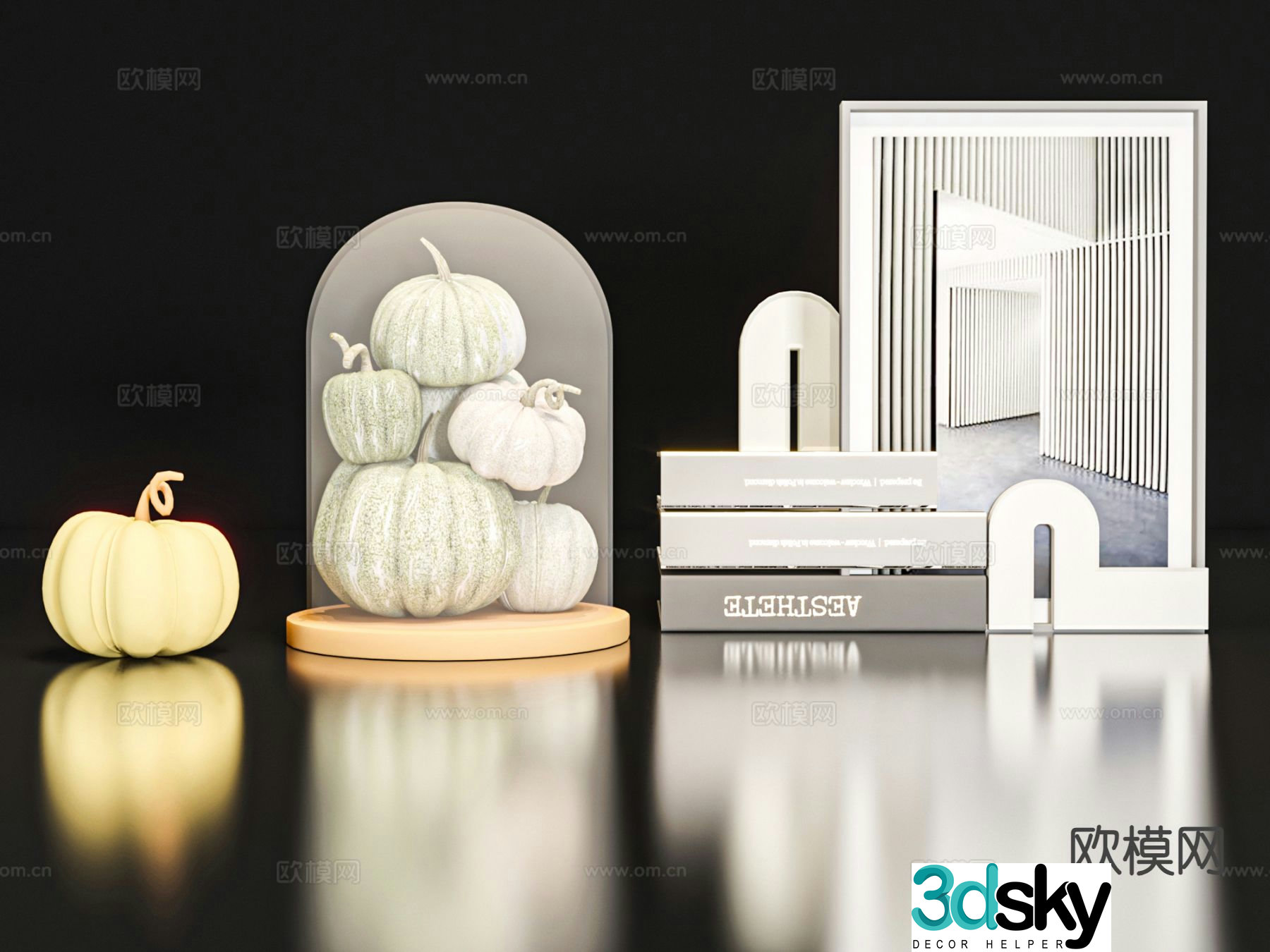 Modern jewelry ornaments books crafts 3d model