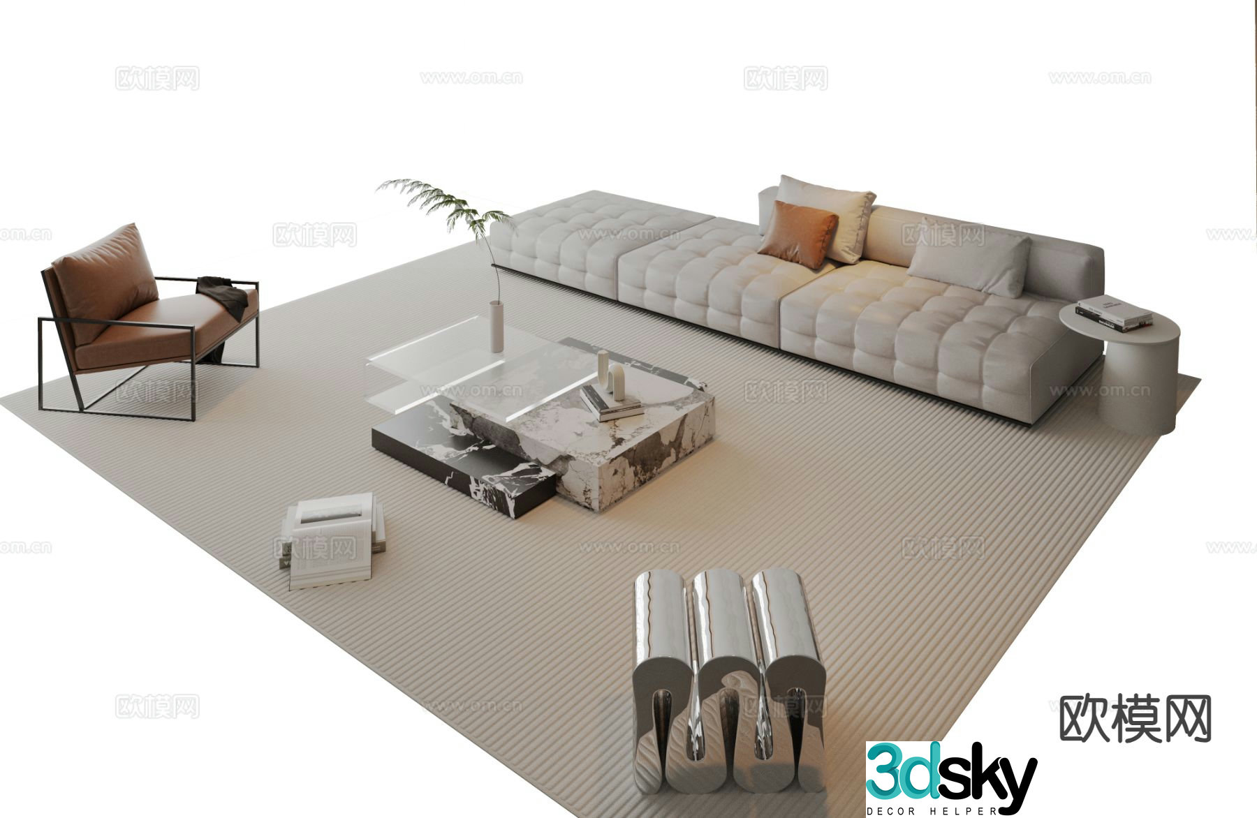 Modern sectional sofa 3d model