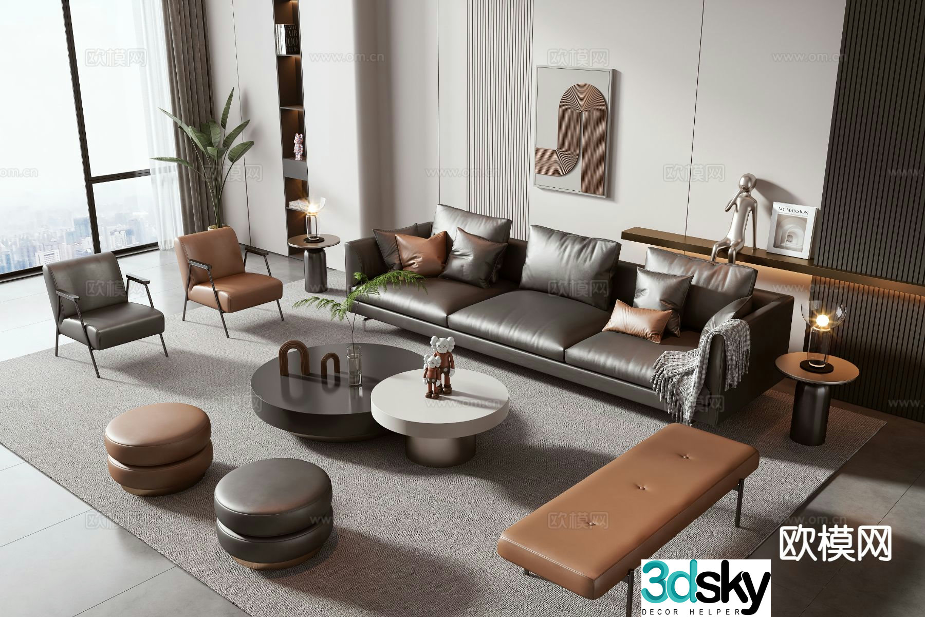 Modern sofa set 3d model