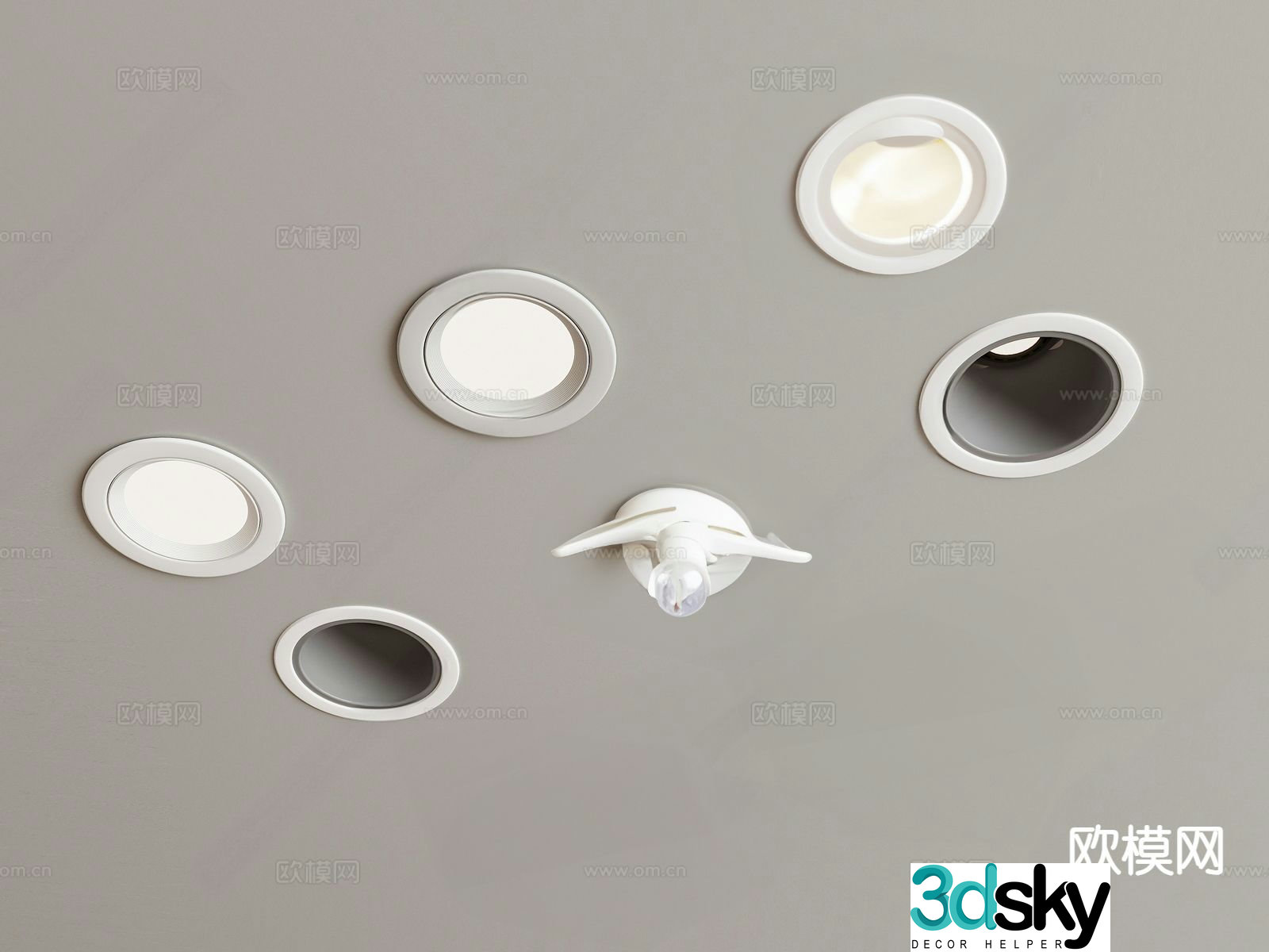 Modern downlight spotlight bull’s eye lamp 3d model