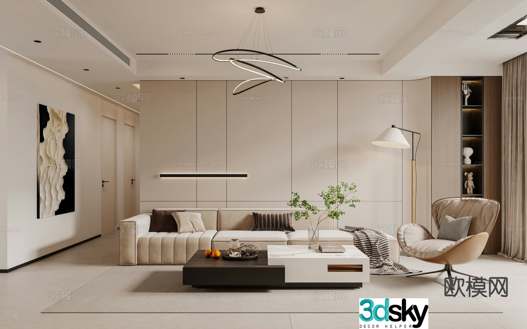 Modern living room 3d model