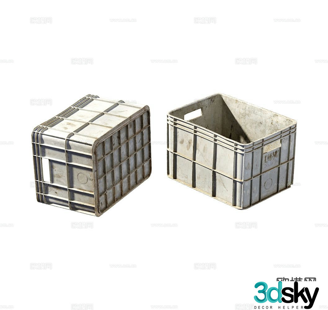 Plastic trough storage trough storage basket 3d model