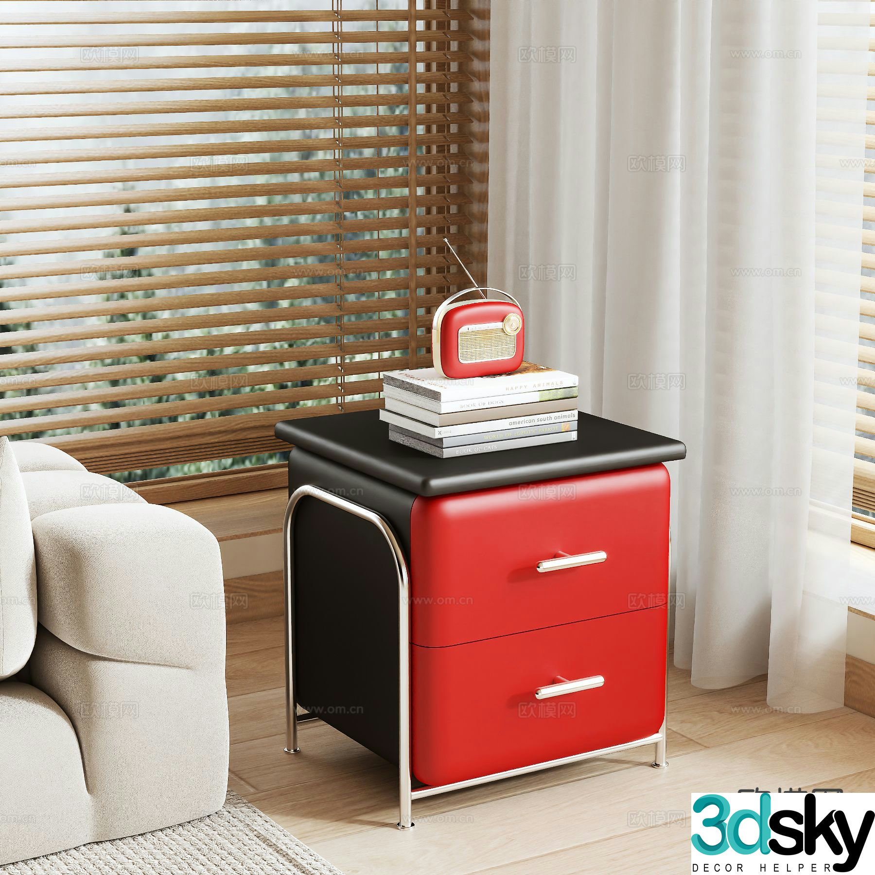 Modern bedside table 3d model