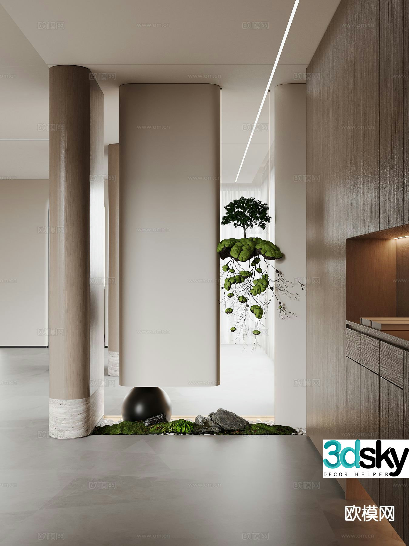 Modern entrance aisle 3D model