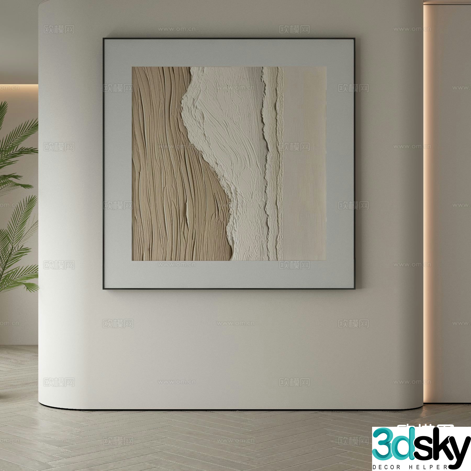 Modern decorative painting abstract painting texture painting 3d model