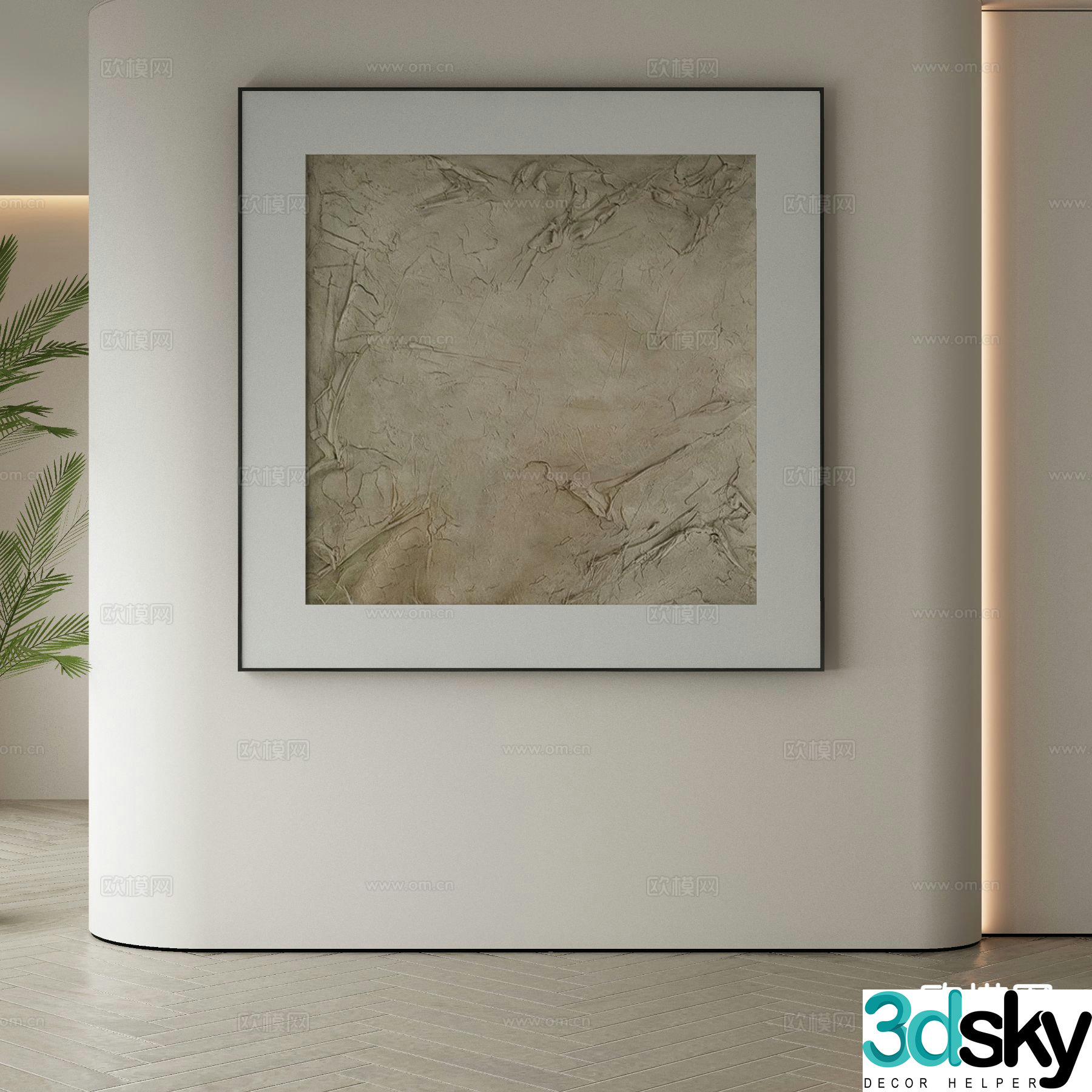 Modern decorative painting abstract hanging painting 3d model