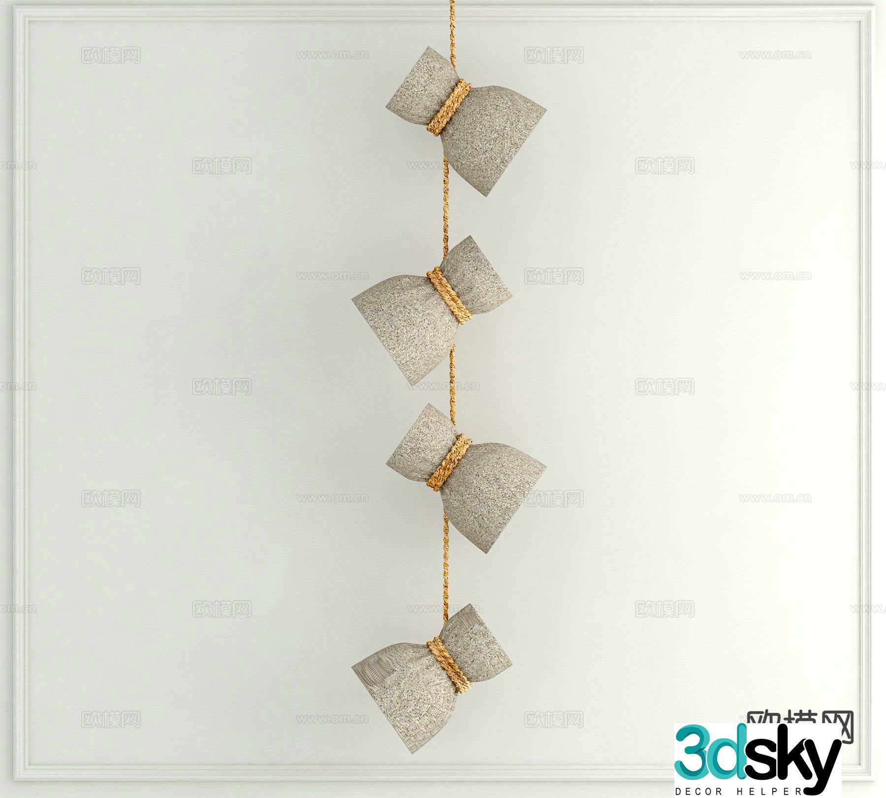 Wabi-sabi chandelier cement chandelier 3d model