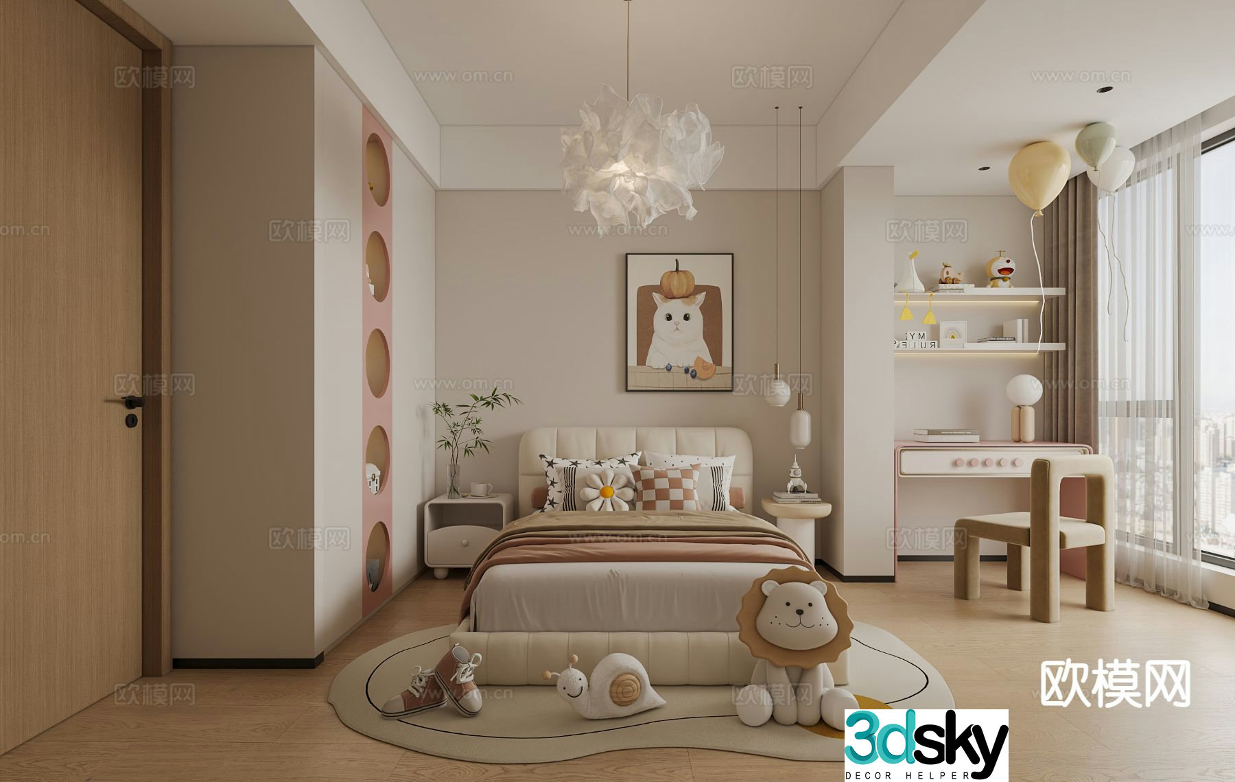 Modern daughter’s room child’s room children’s room 3D model
