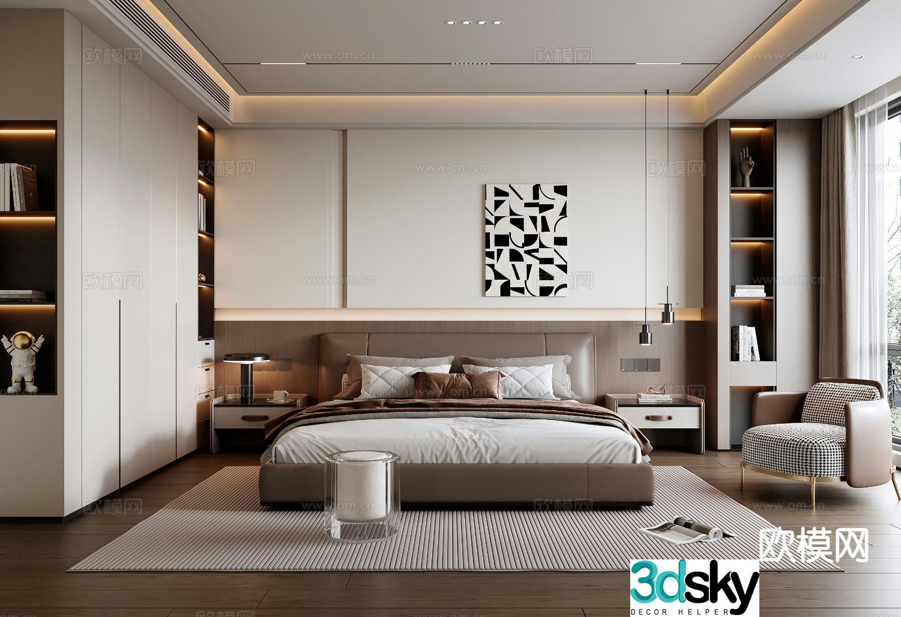Italian style bedroom master bedroom 3d model