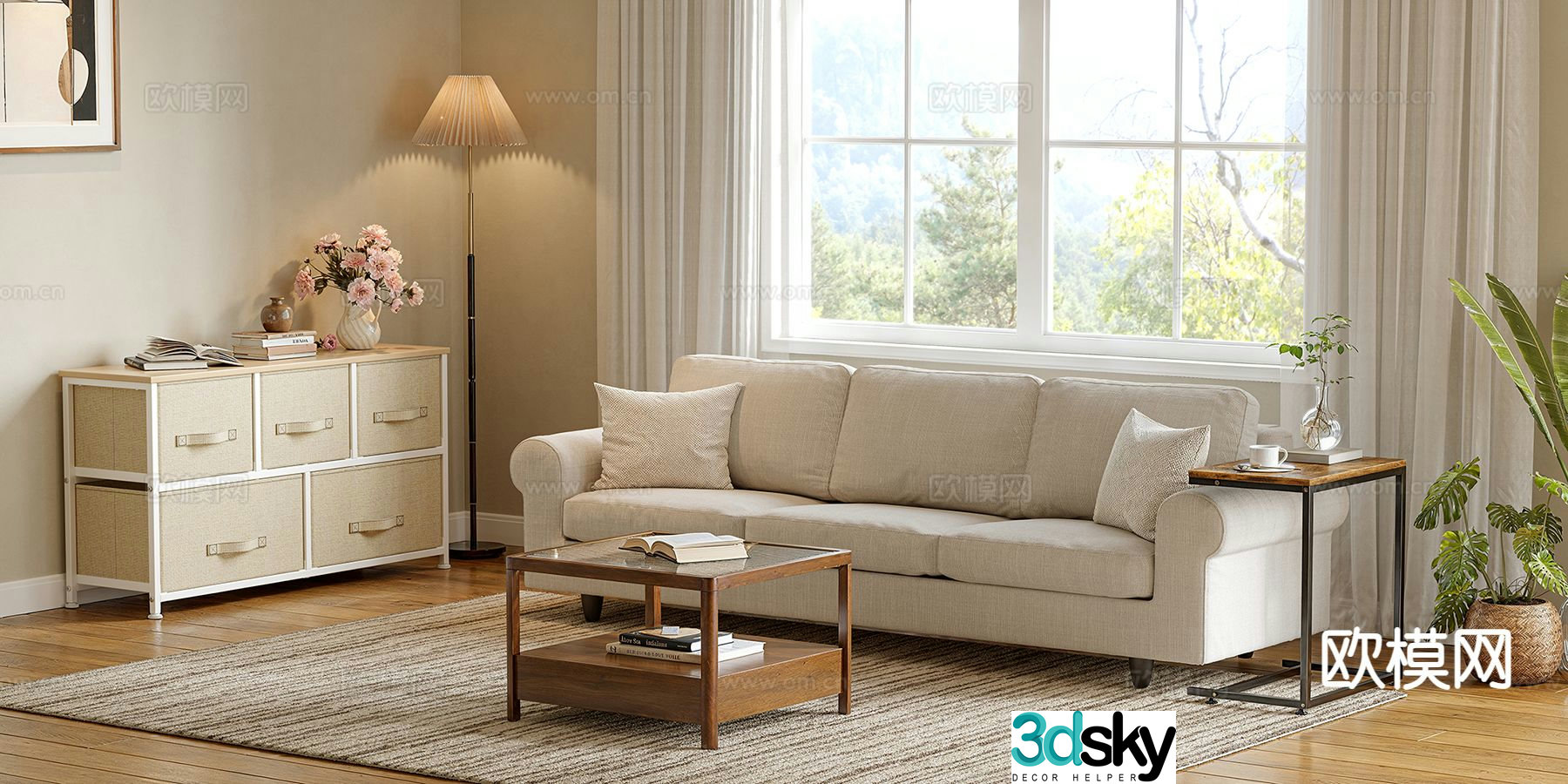 Medieval style modular sofa 3D model