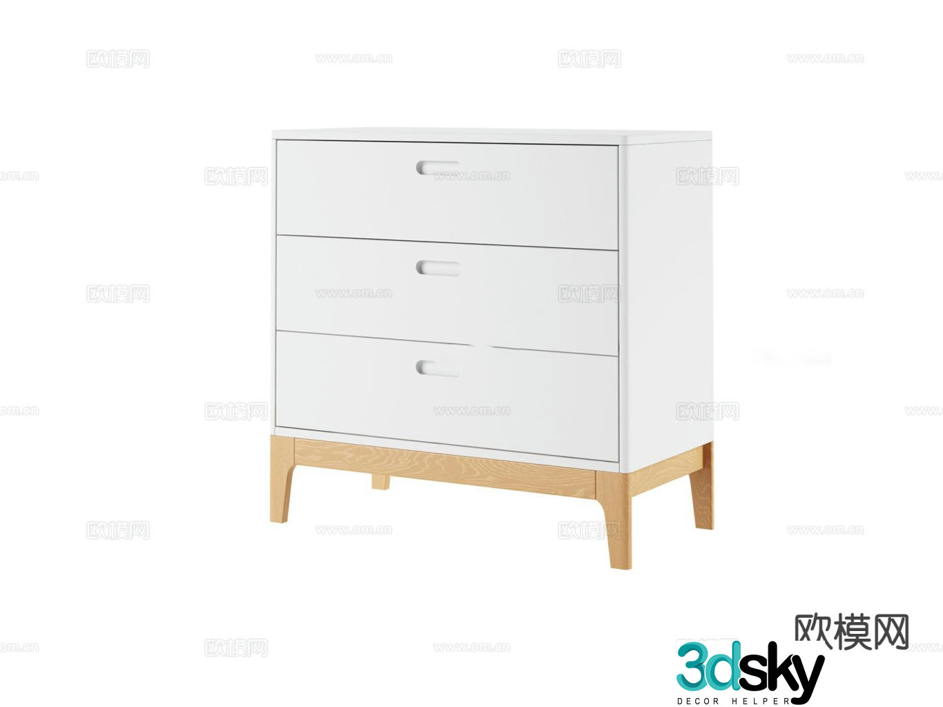 Modern bedside table 3d model