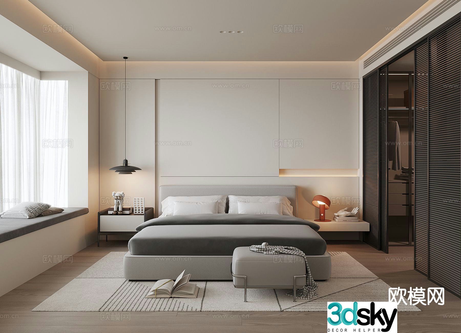 Modern bedroom master bedroom 3d model