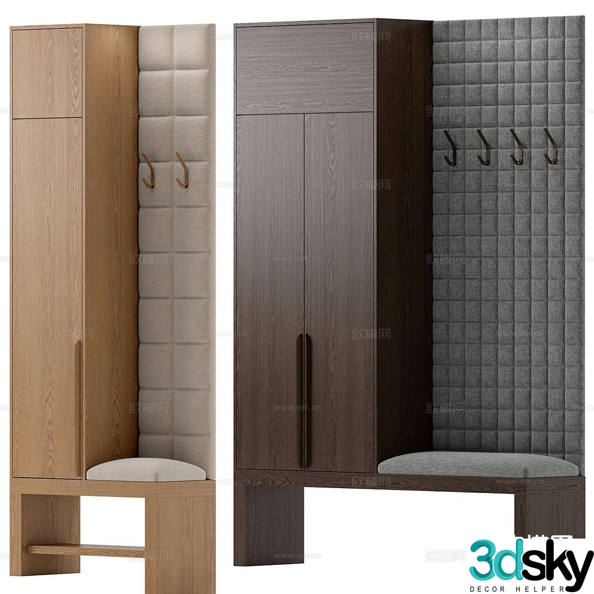 Modern shoe cabinet shoe changing stool 3d model