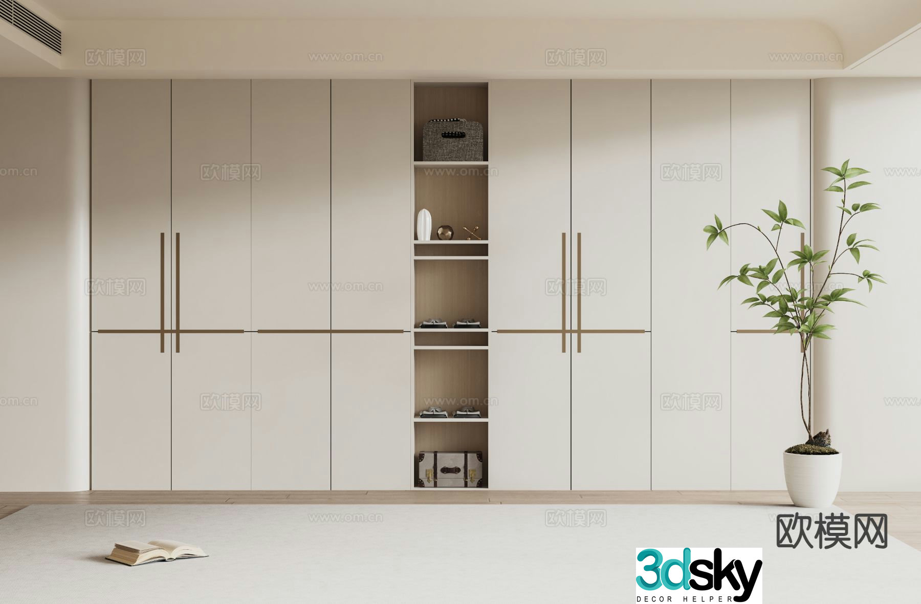 Cream style wardrobe 3d model