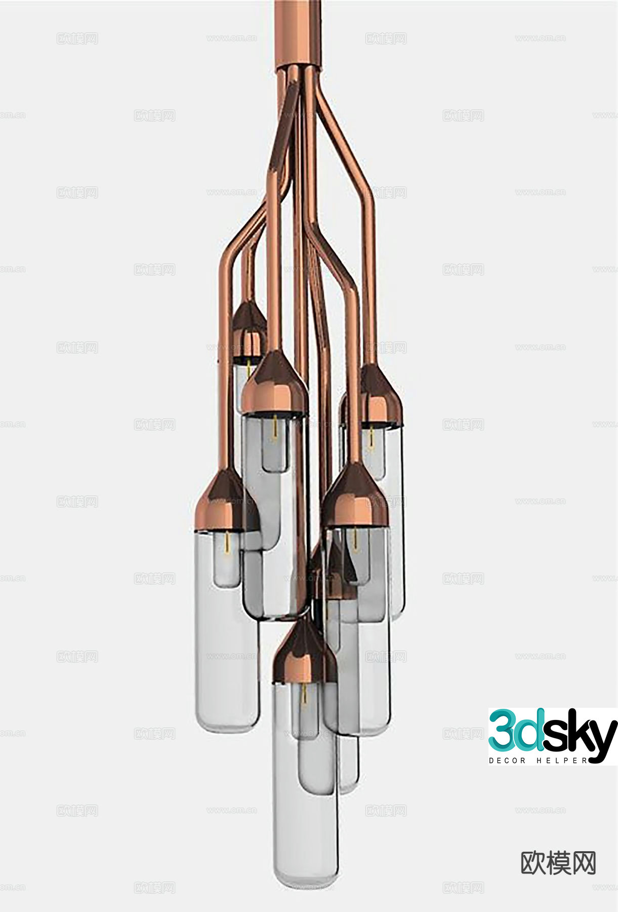 Minimalist chandelier glass chandelier 3d model