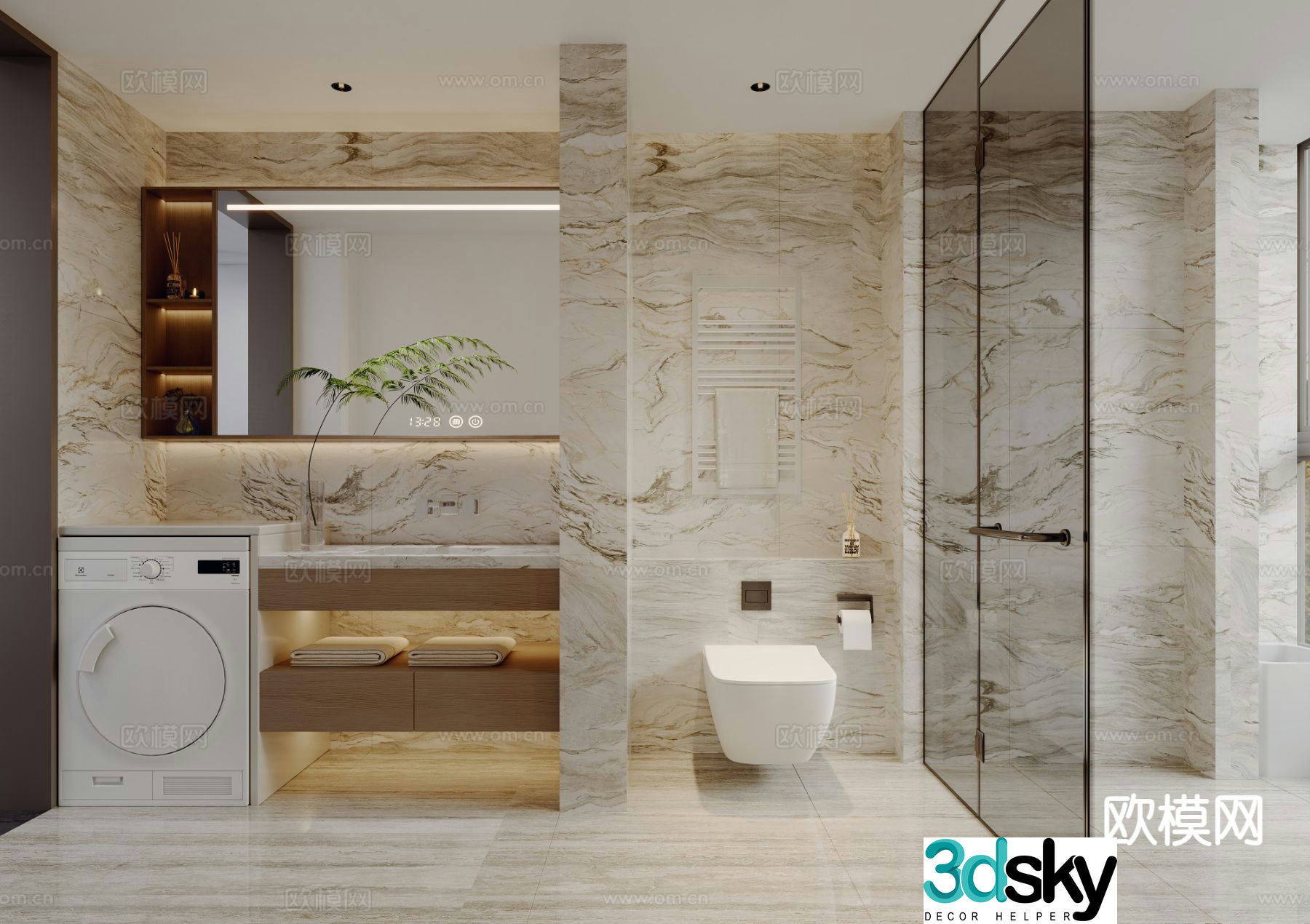 Modern bathroom bathroom 3d model
