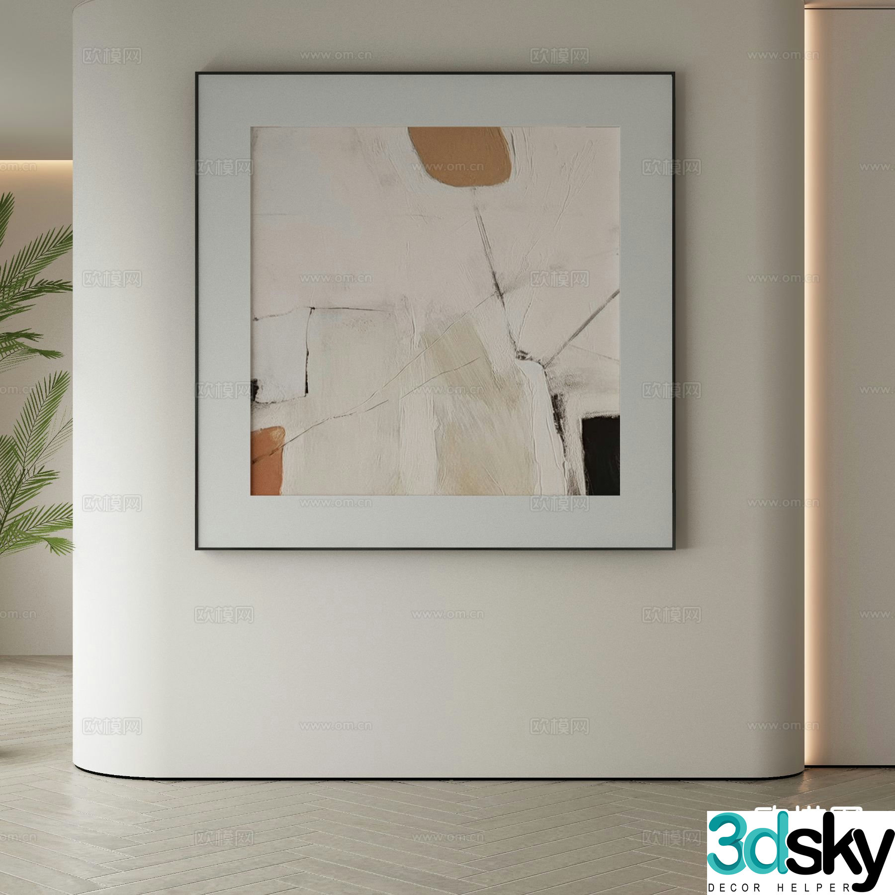Modern decorative painting abstract painting 3d model