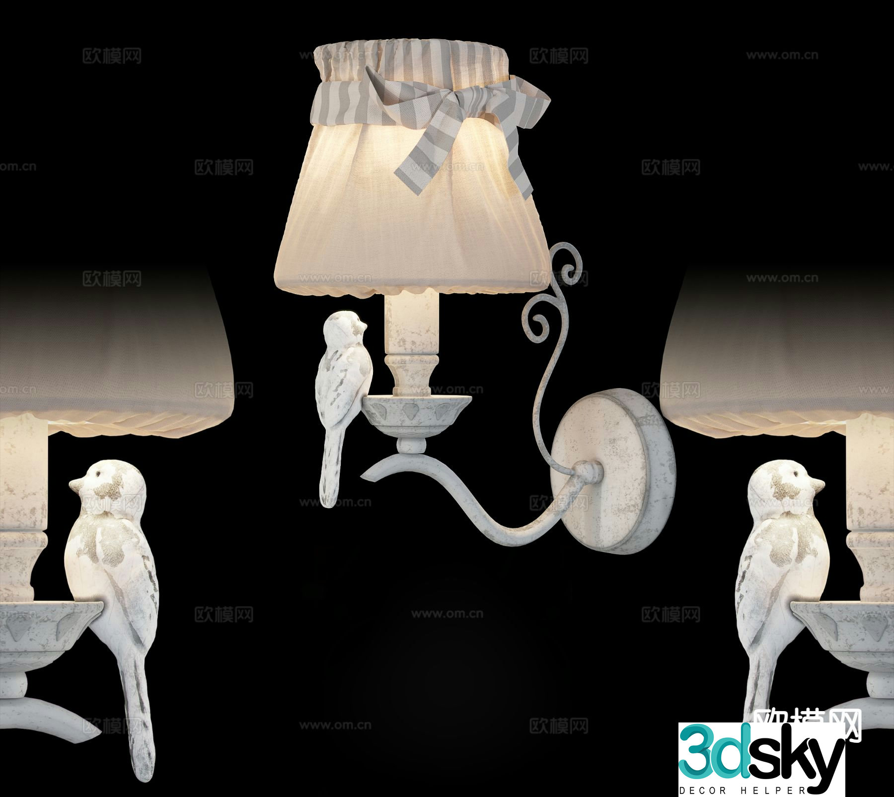 European wall lamp 3d model